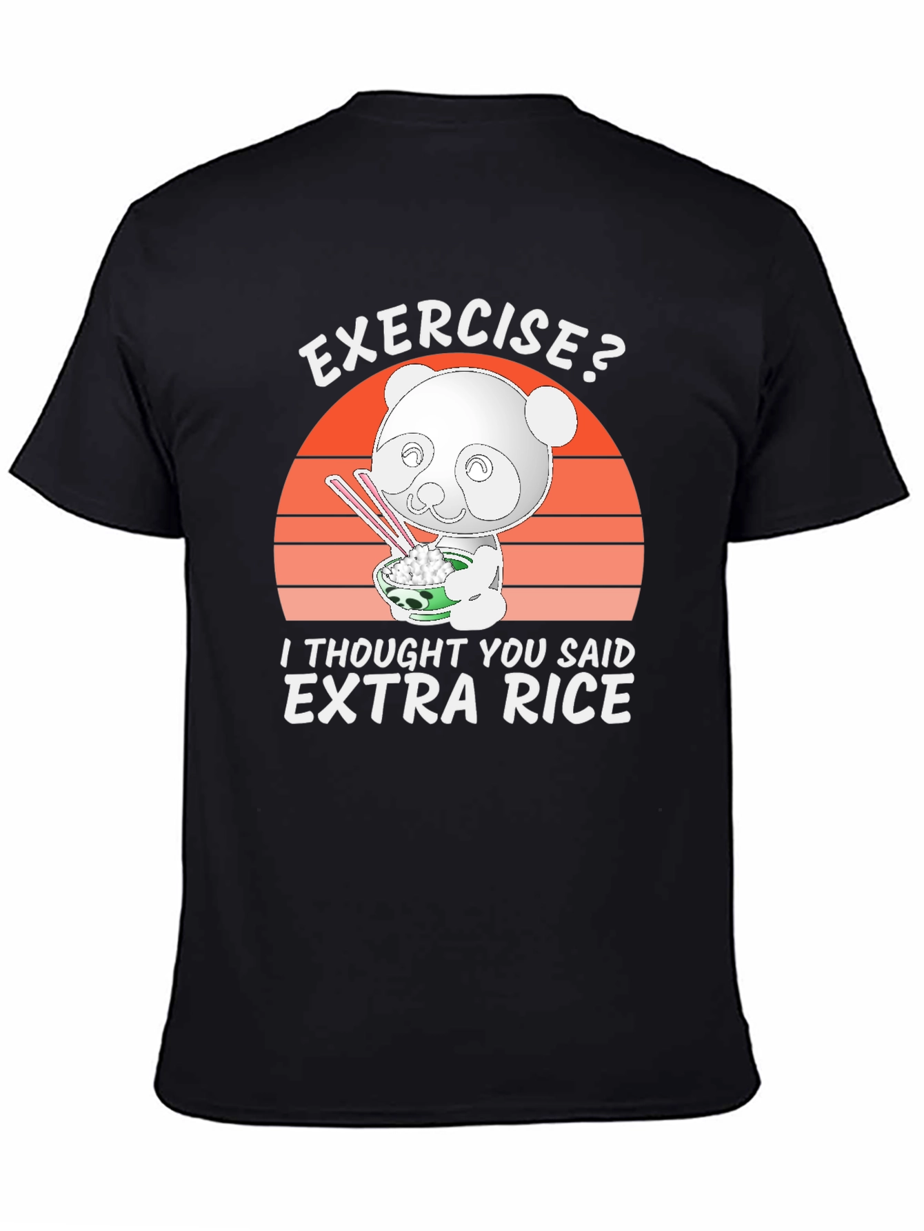 Black Exercise? Extra Rice Panda Graphic Tee view 4