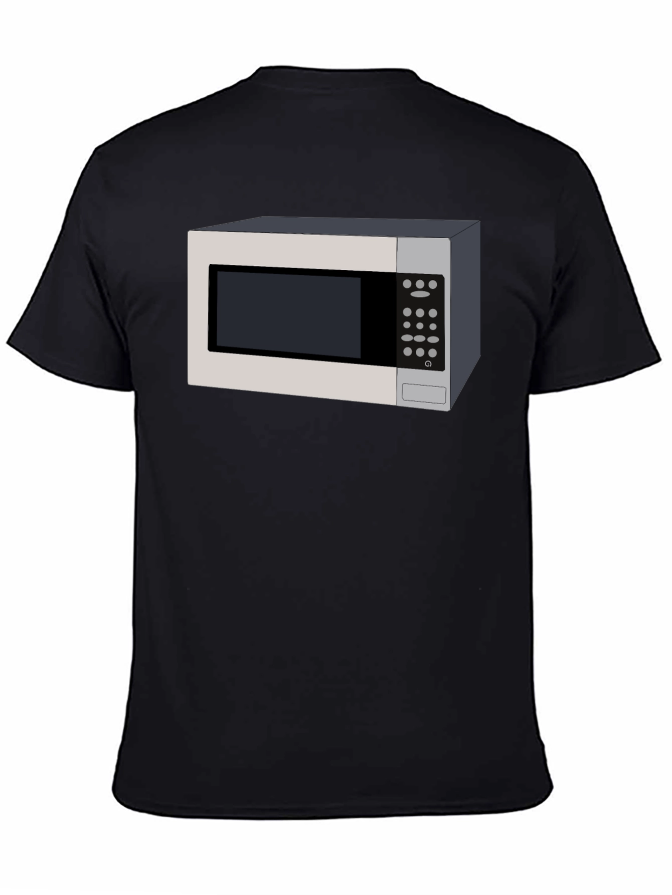 Black Microwave Graphic Tee - Quirky Black T-Shirt view 4