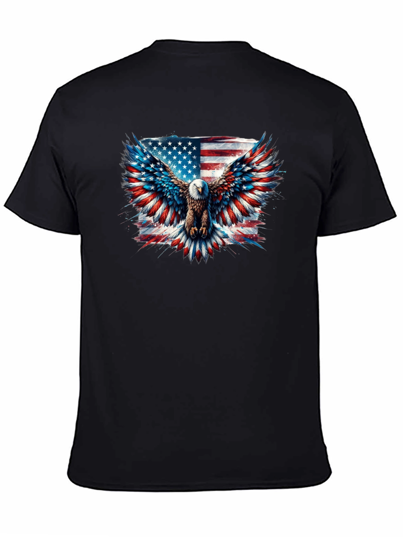 Black Patriotic Eagle American Flag Graphic Tee view 4