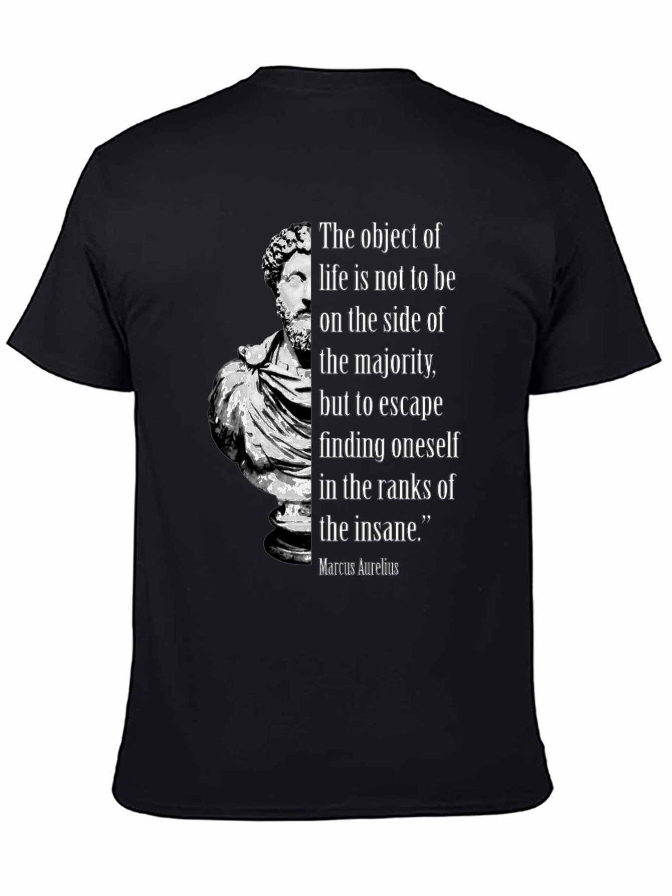 Black Marcus Aurelius Philosophy T-Shirt - Stoic Quote view 4