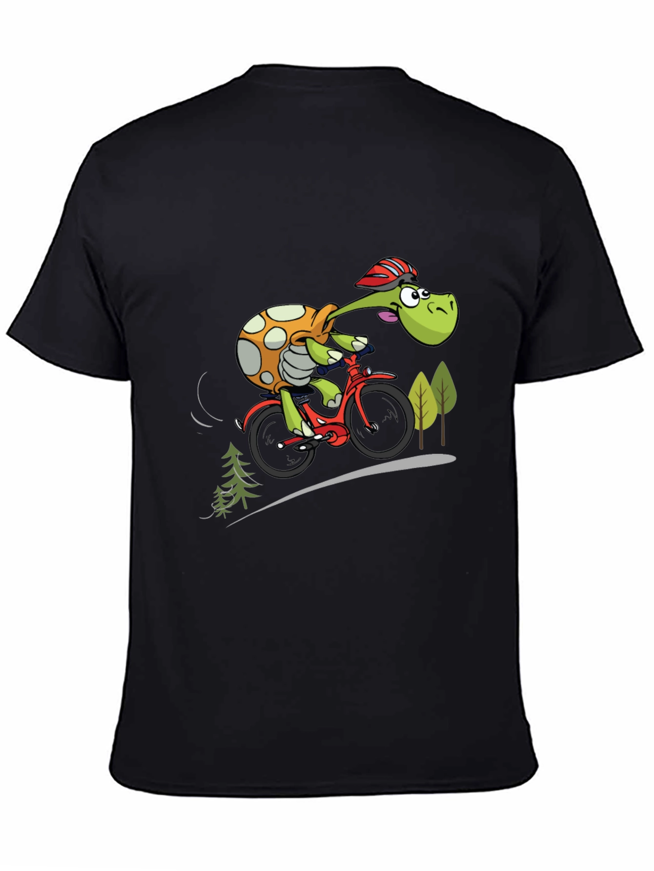 Black Turtle Cyclist Graphic T-Shirt view 4
