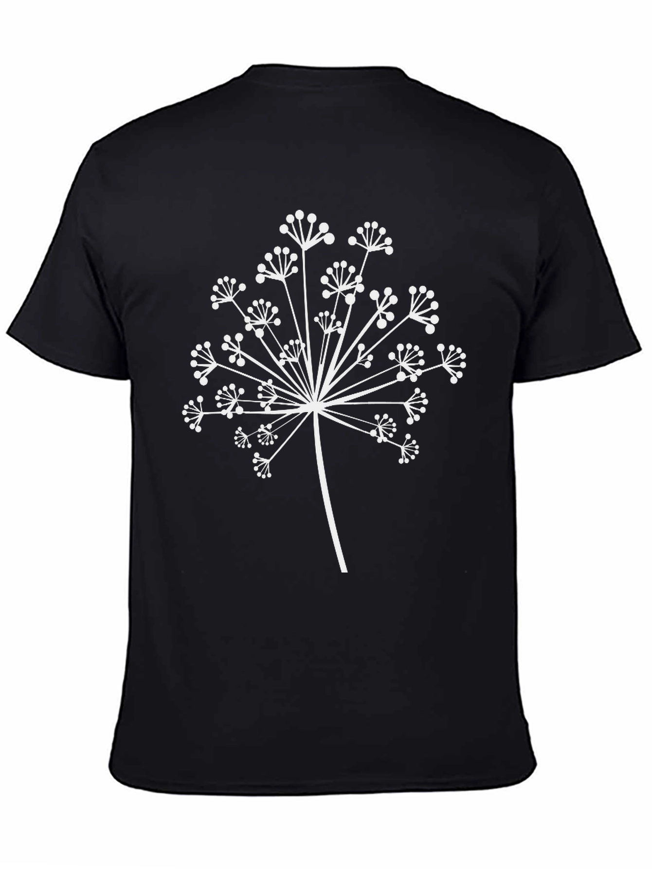 Black Botanical Print Tee - Black Cotton Comfort view 4