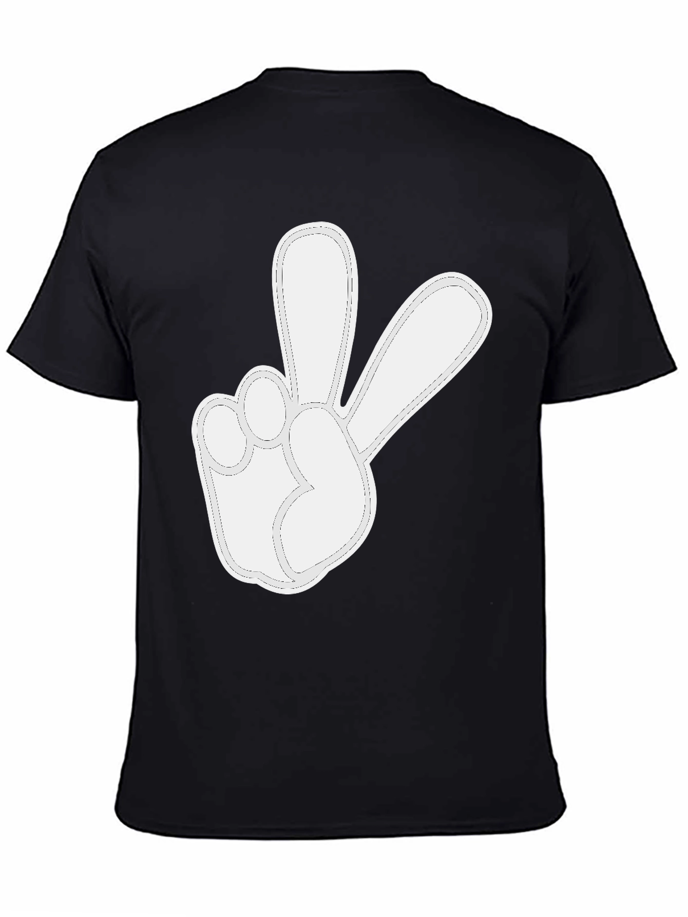Black Peace Sign Graphic T-Shirt - Soft Cotton Casual Tee view 4