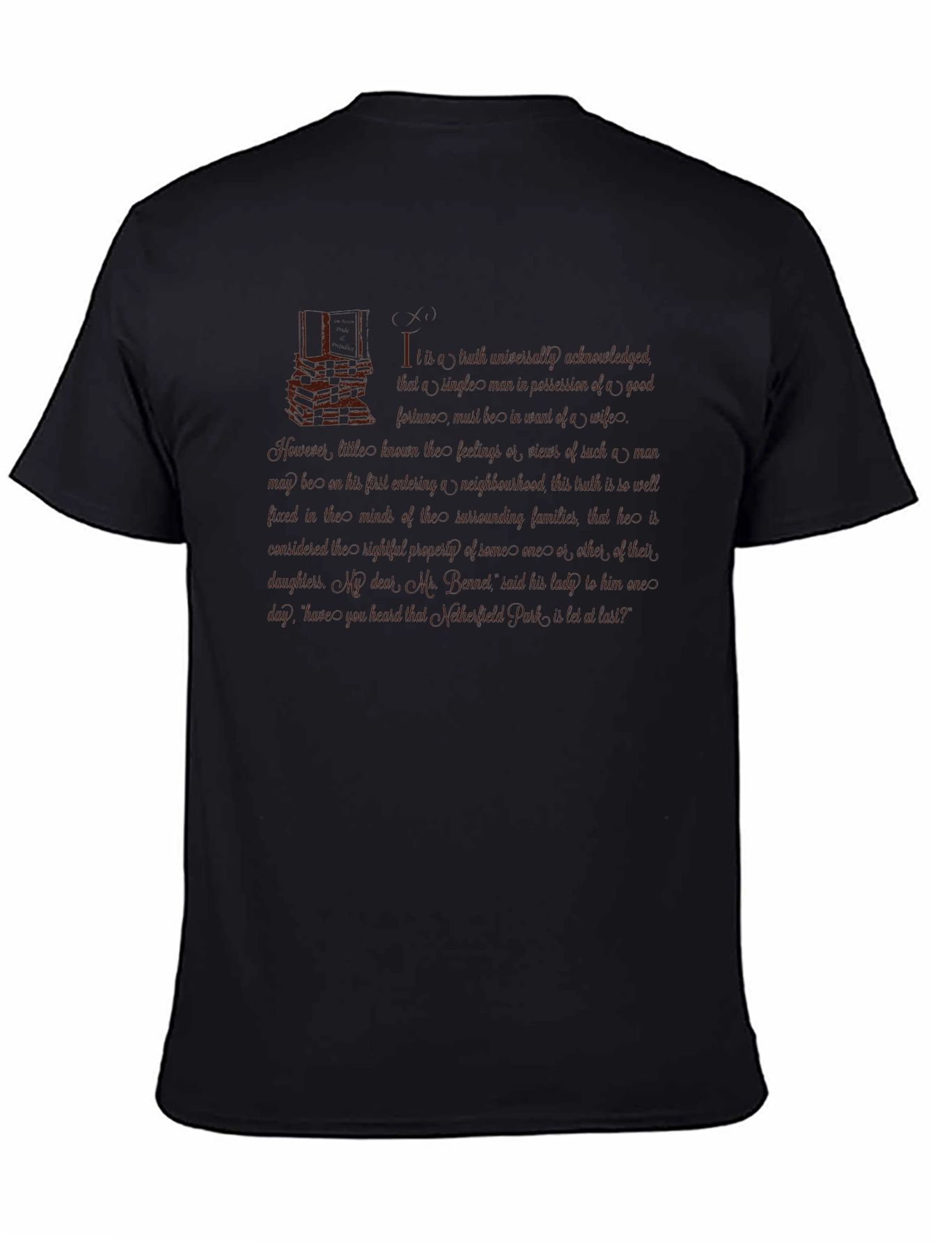 Black Literary Quote Graphic Tee - Soft Black Cotton view 4