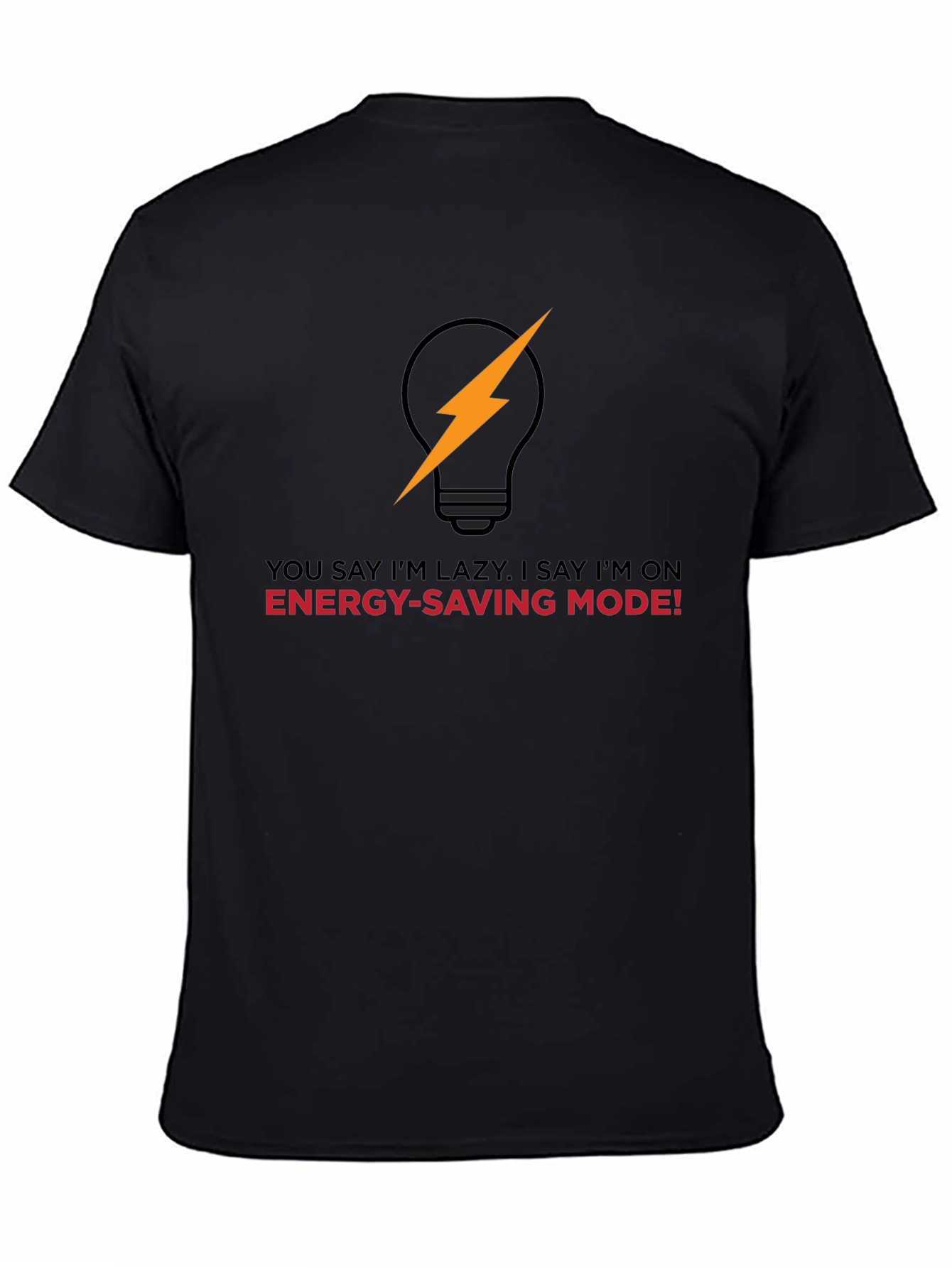 Black Energy Saving Mode Graphic Tee view 4