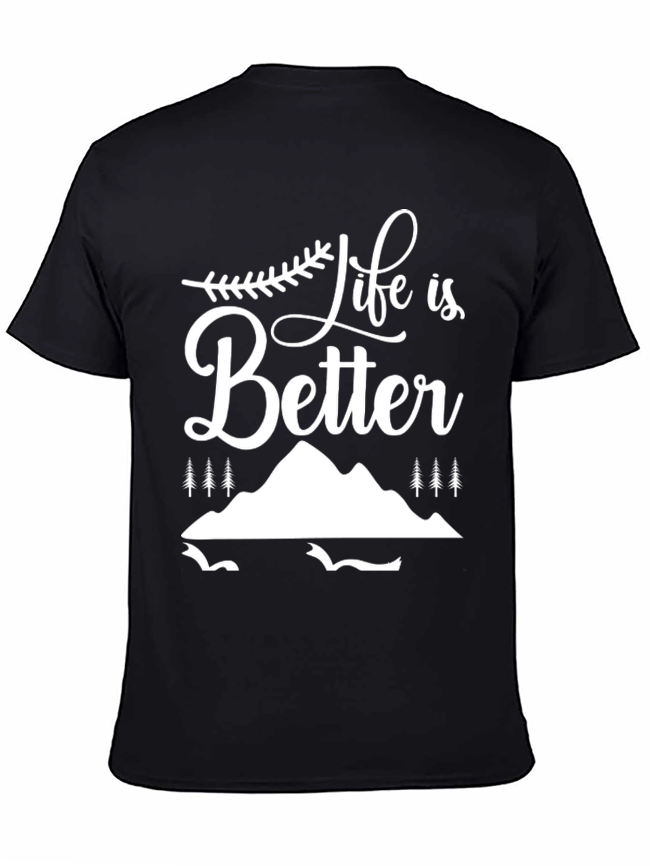 Black Life is Better Graphic Tee - Black view 4