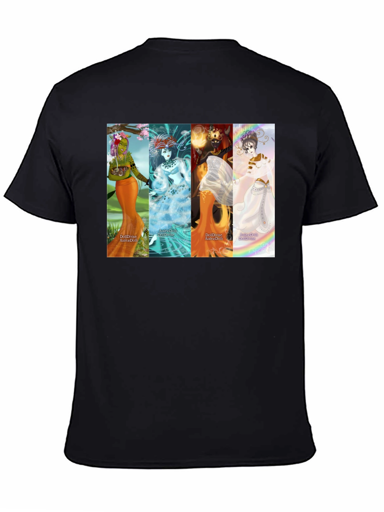 Black Fantasy Goddess T-Shirt - Black Unisex Tee view 4