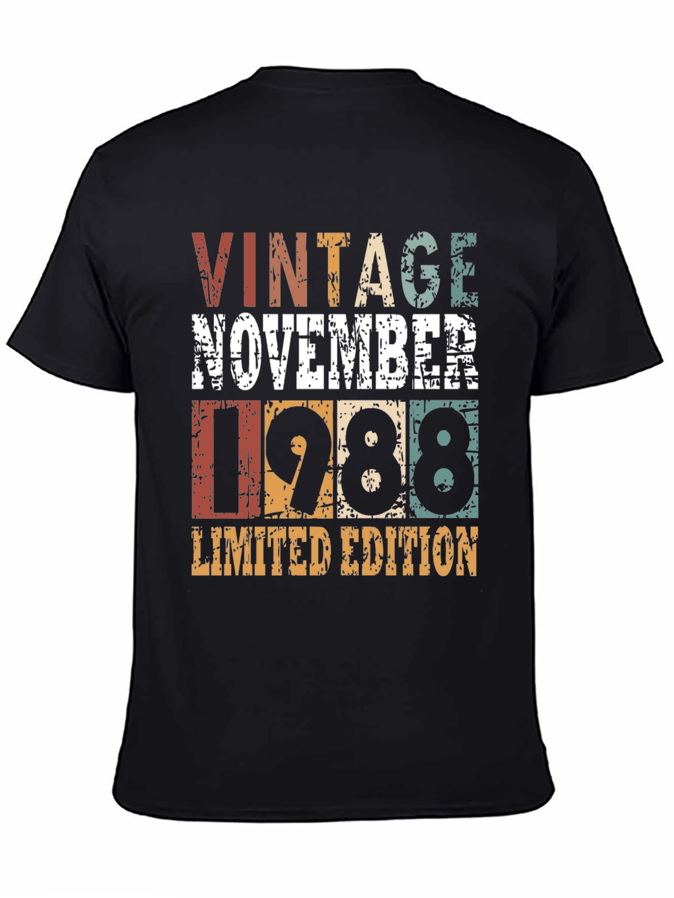 Black Vintage November 1988 Limited Edition Birthday T-Shirt view 4