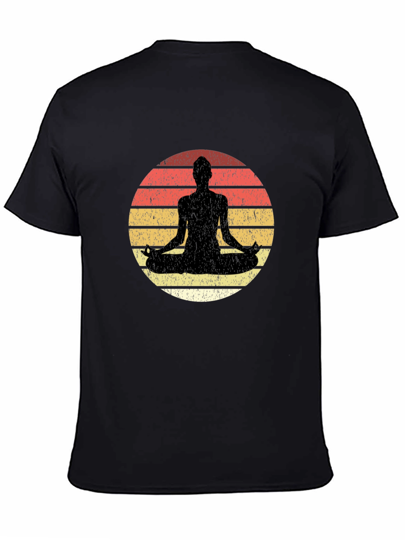 Black Yoga Sunset Meditation Graphic Tee view 4