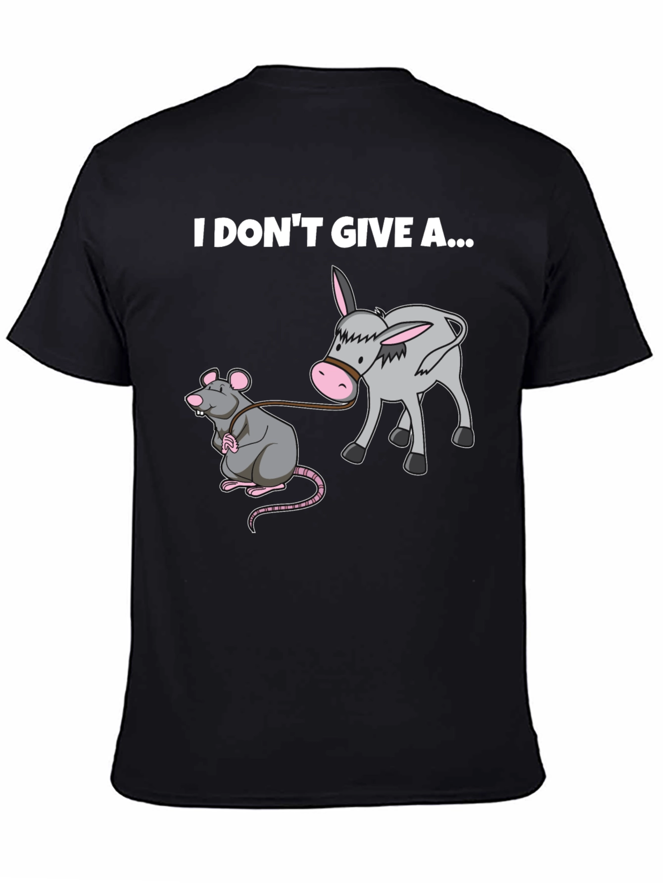 Black I Don't Give a Rat's Donkey T-Shirt view 4