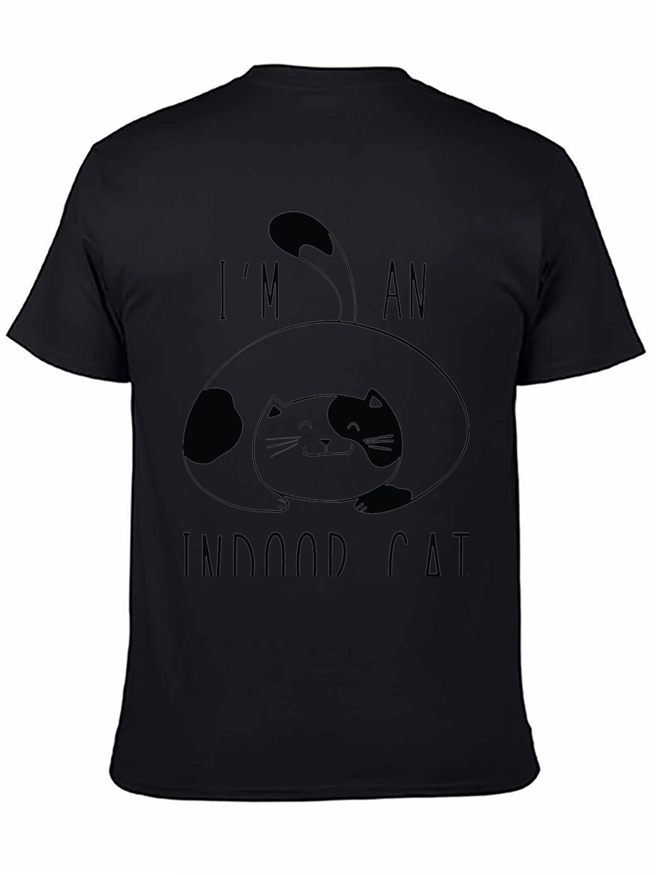 Black Indoor Cat T-Shirt - Black - Unisex view 4