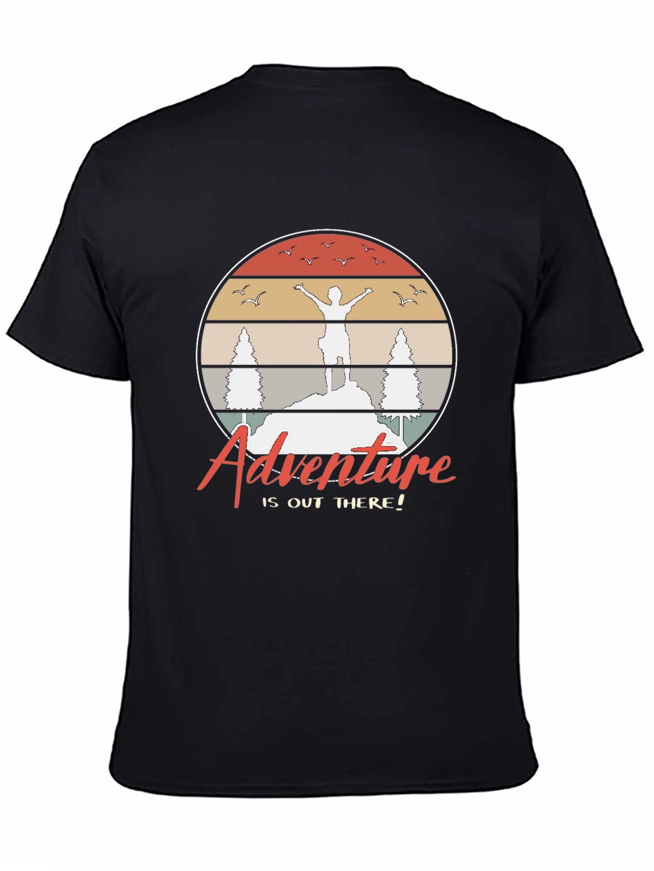 Black Adventure Awaits Graphic T-Shirt view 4