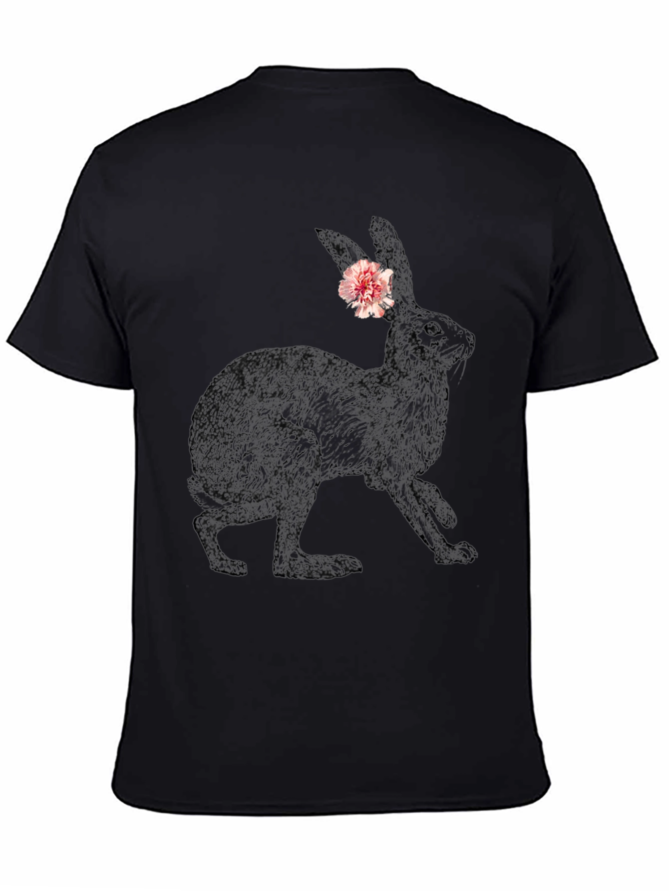 Bunny Graphic Tee - Black Casual Cotton T-Shirt - 4