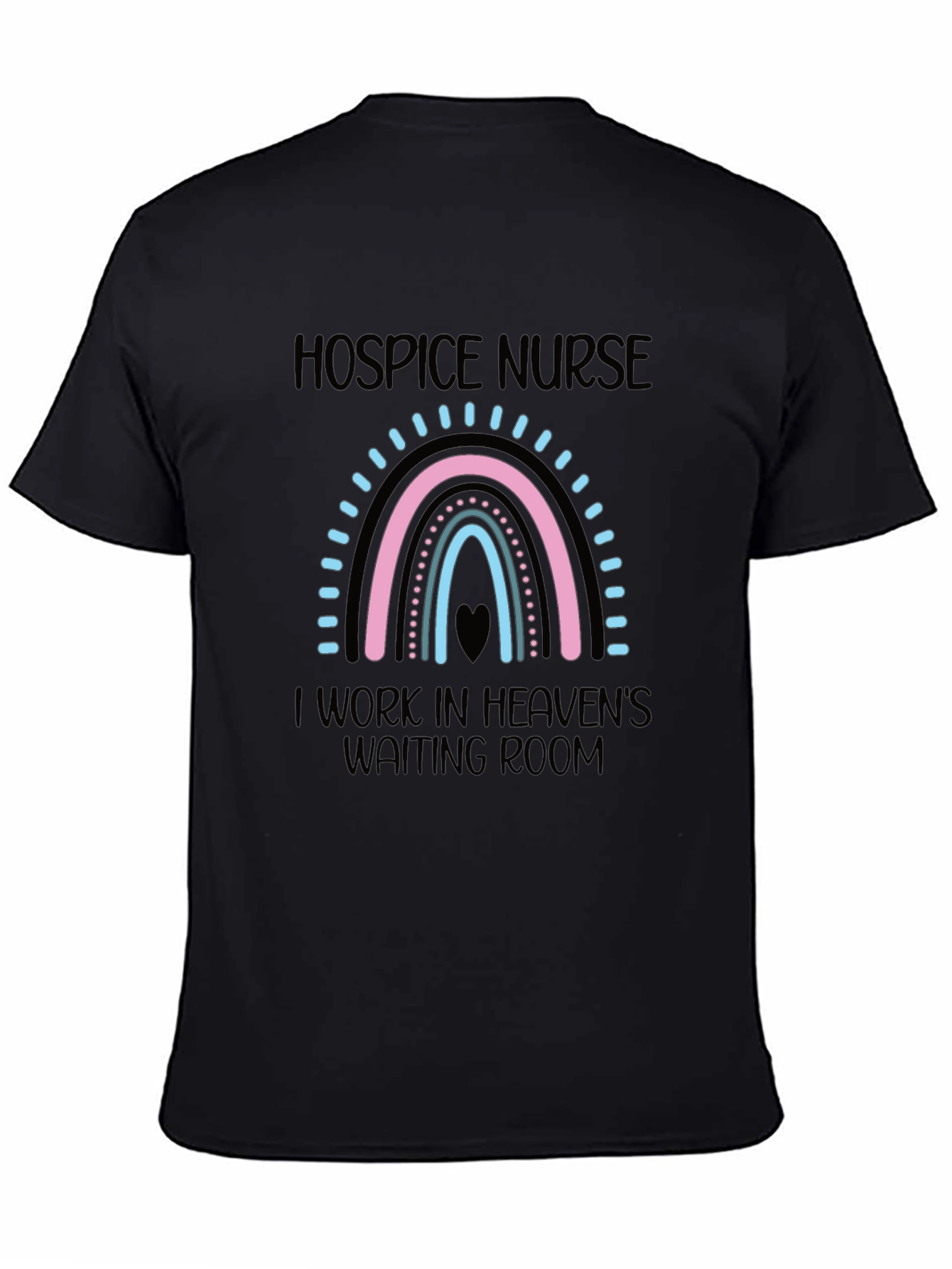 Hospice Nurse Heaven's Waiting Room Black T-Shirt - 4