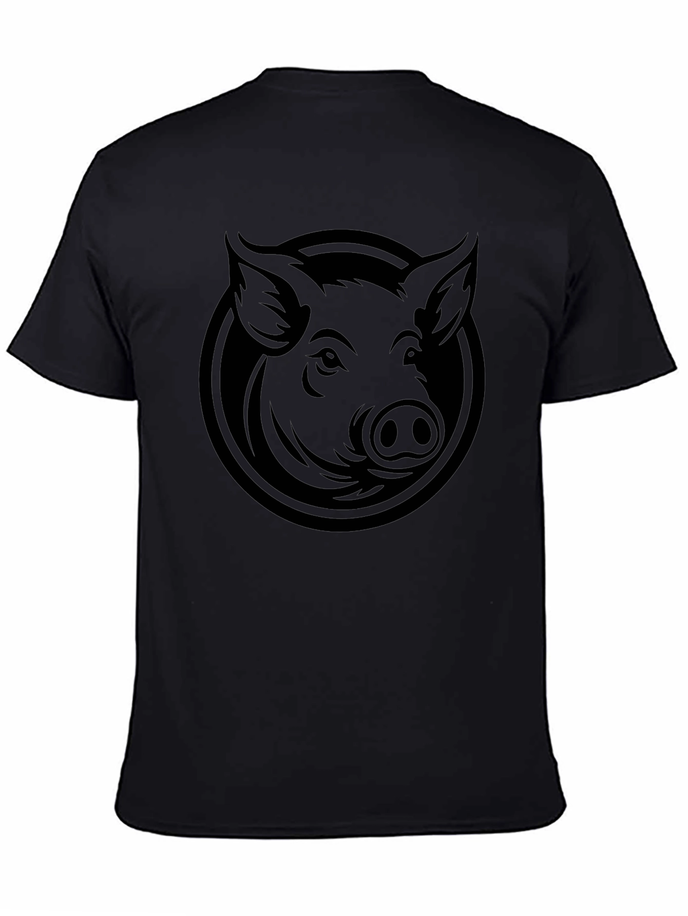 Black Black Pig Head Graphic Tee - Casual Comfort view 4