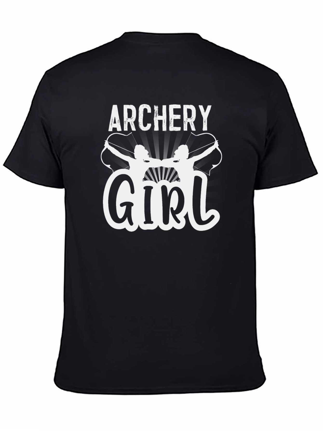 Black Archery Girl Black T-Shirt - Trendy Archer Design view 4
