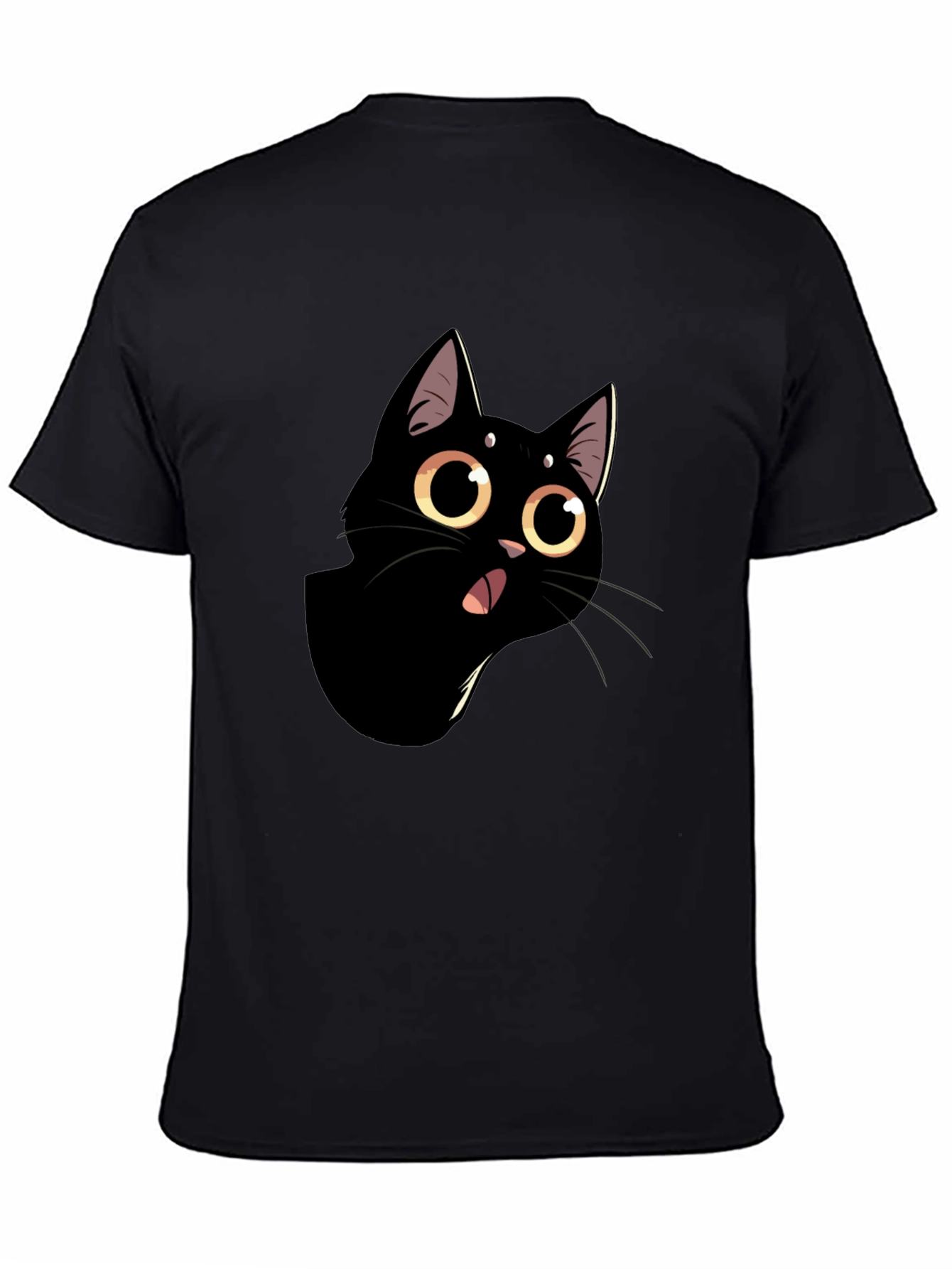 Black Funny Black Cat Graphic Tee view 4