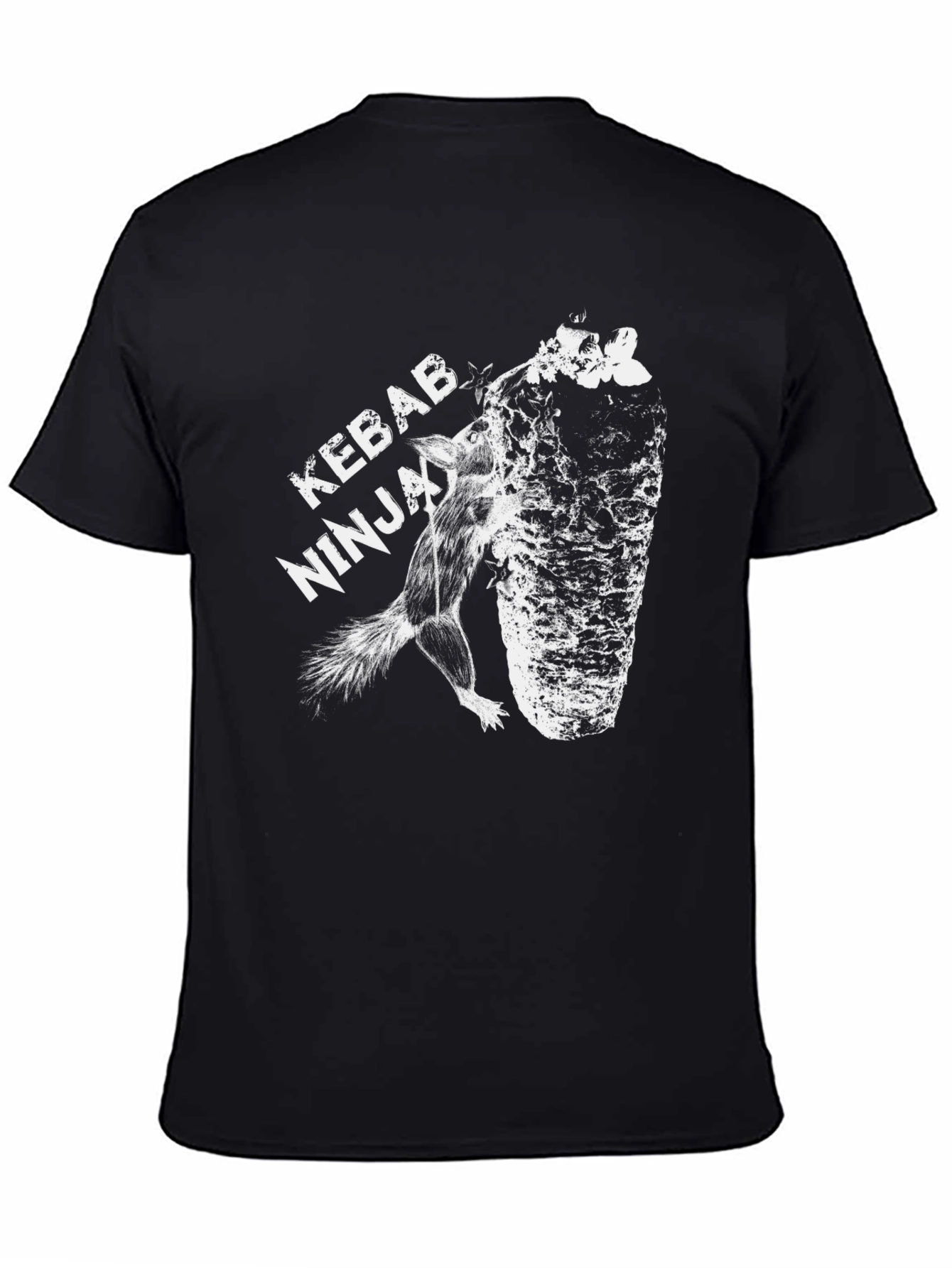 Black Kebab Ninja Black Graphic T-Shirt, Unique Design view 4