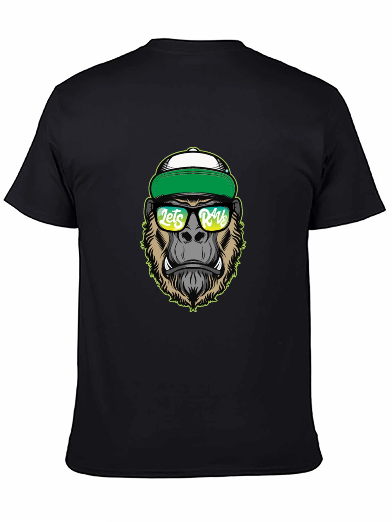 Black Cool Gorilla Graphic Tee - Lets Rage T-Shirt view 4
