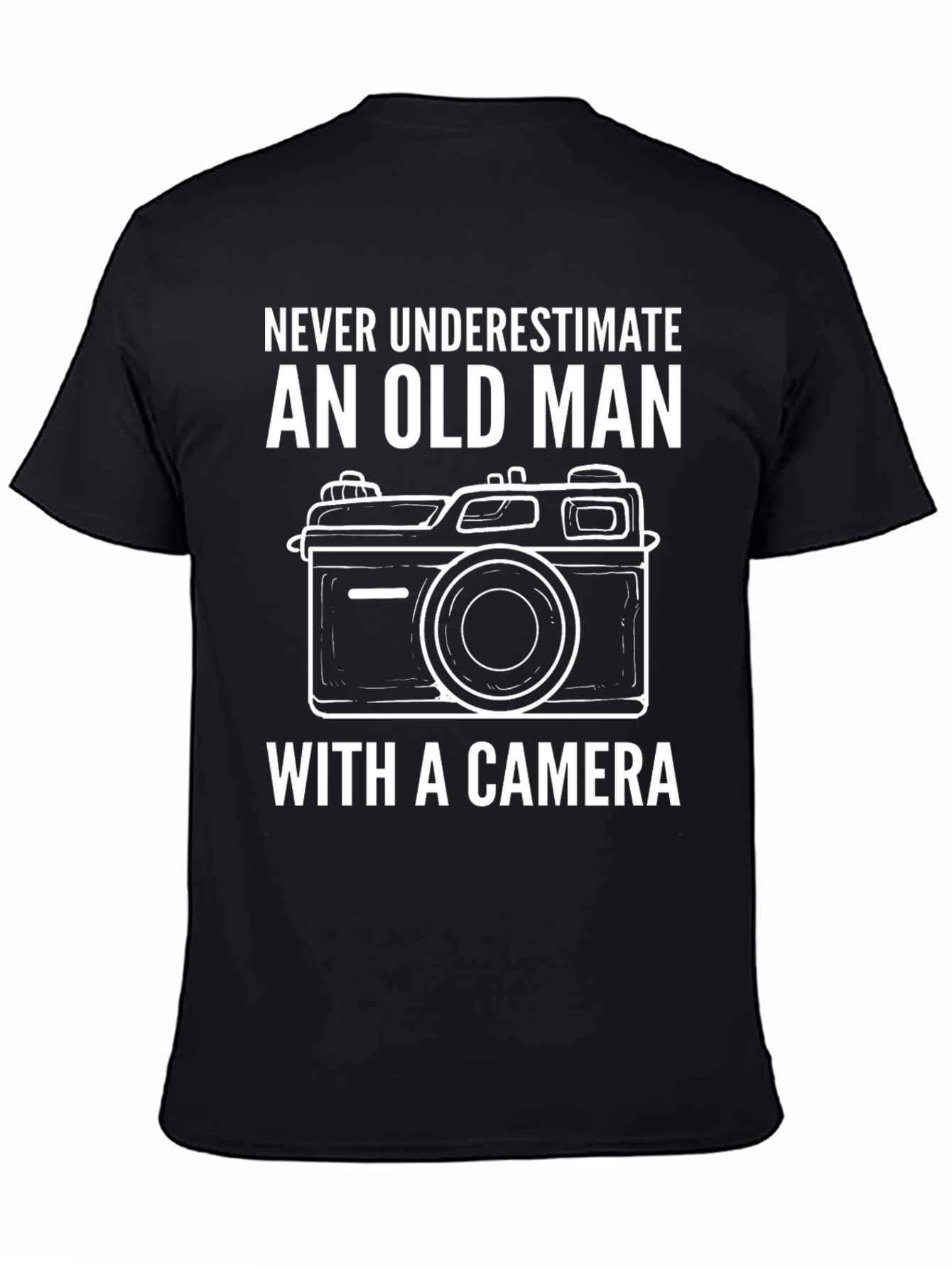 Black Old Man Camera T-Shirt - Photography Gift view 4