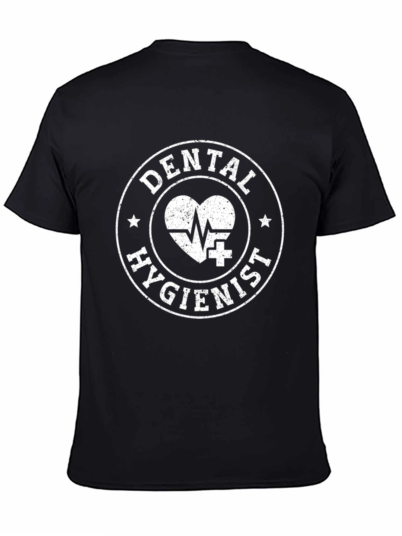 Black Dental Hygienist T-Shirt - Black Cotton Tee view 4