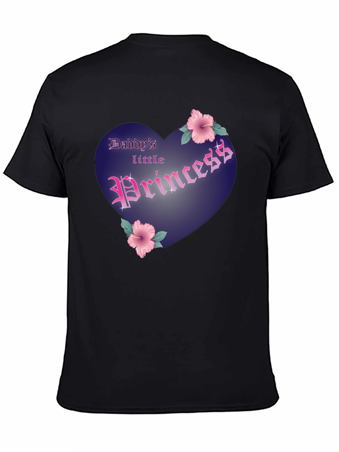 Black Daddy's Little Princess Graphic Tee - Black Cotton Shirt view 4