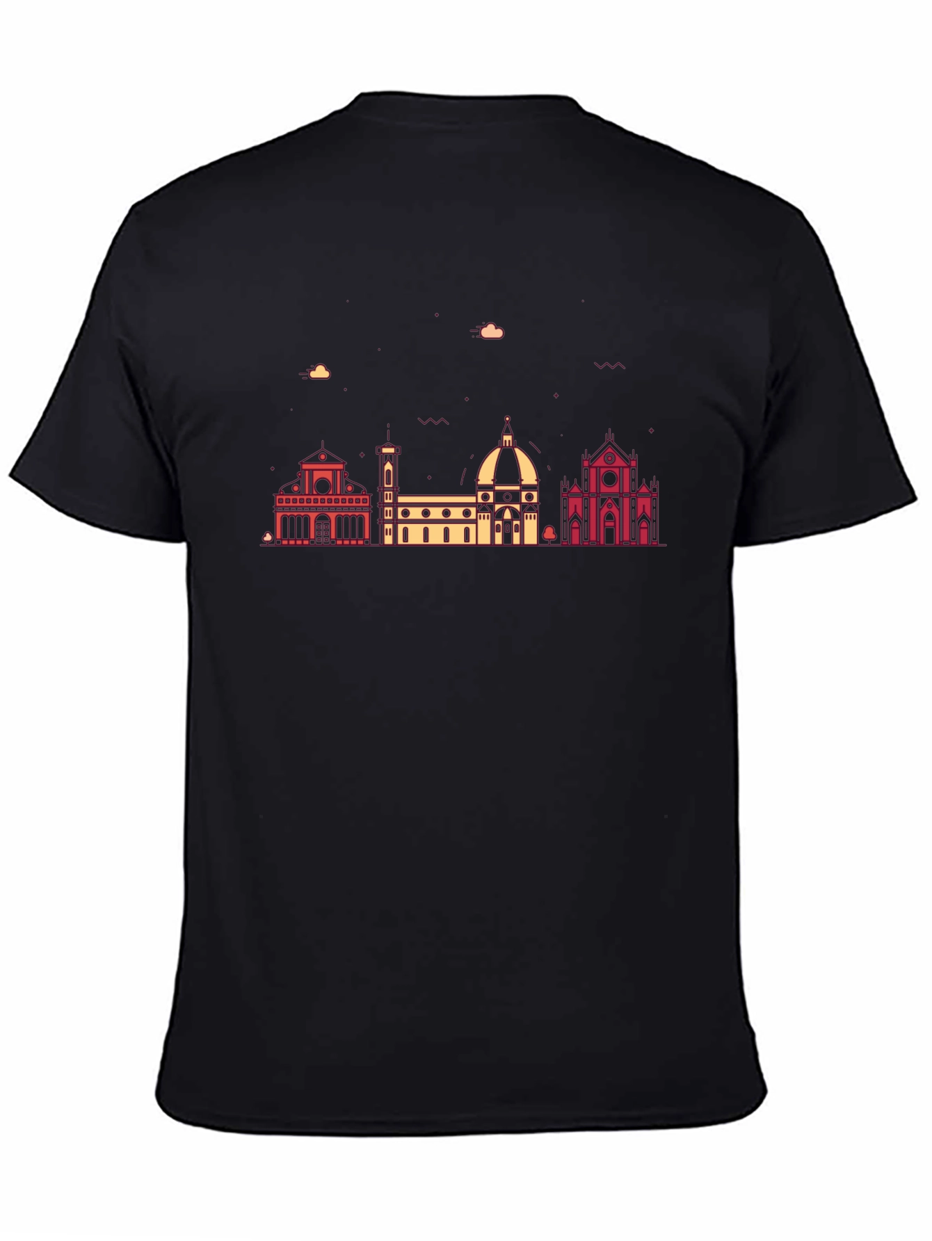 Black Florence Italy Skyline Graphic Tee - Stylish Black T-Shirt view 4