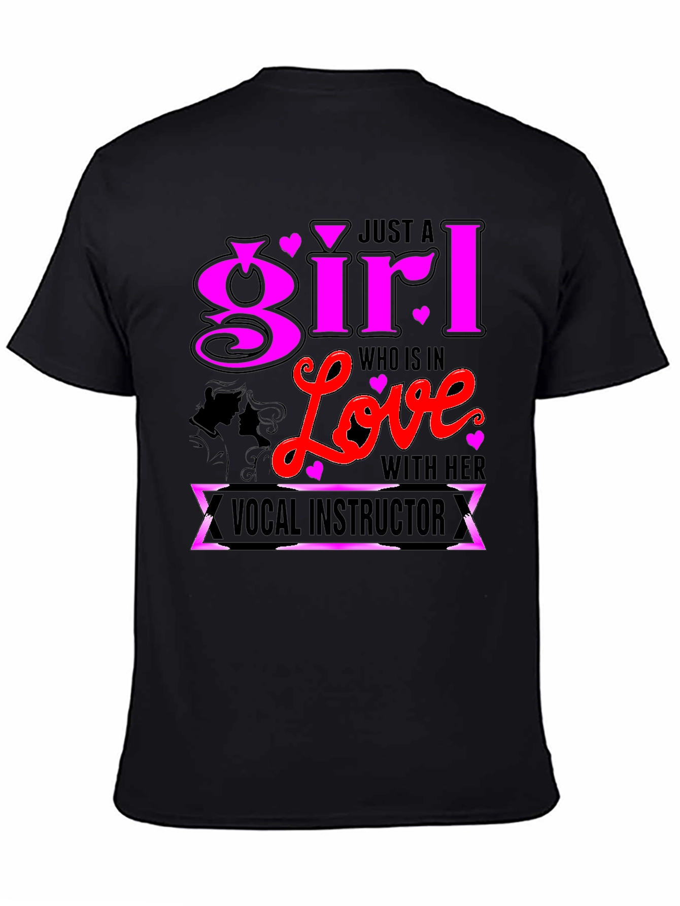 Black Girl in Love with Vocal Instructor Graphic T-Shirt view 4