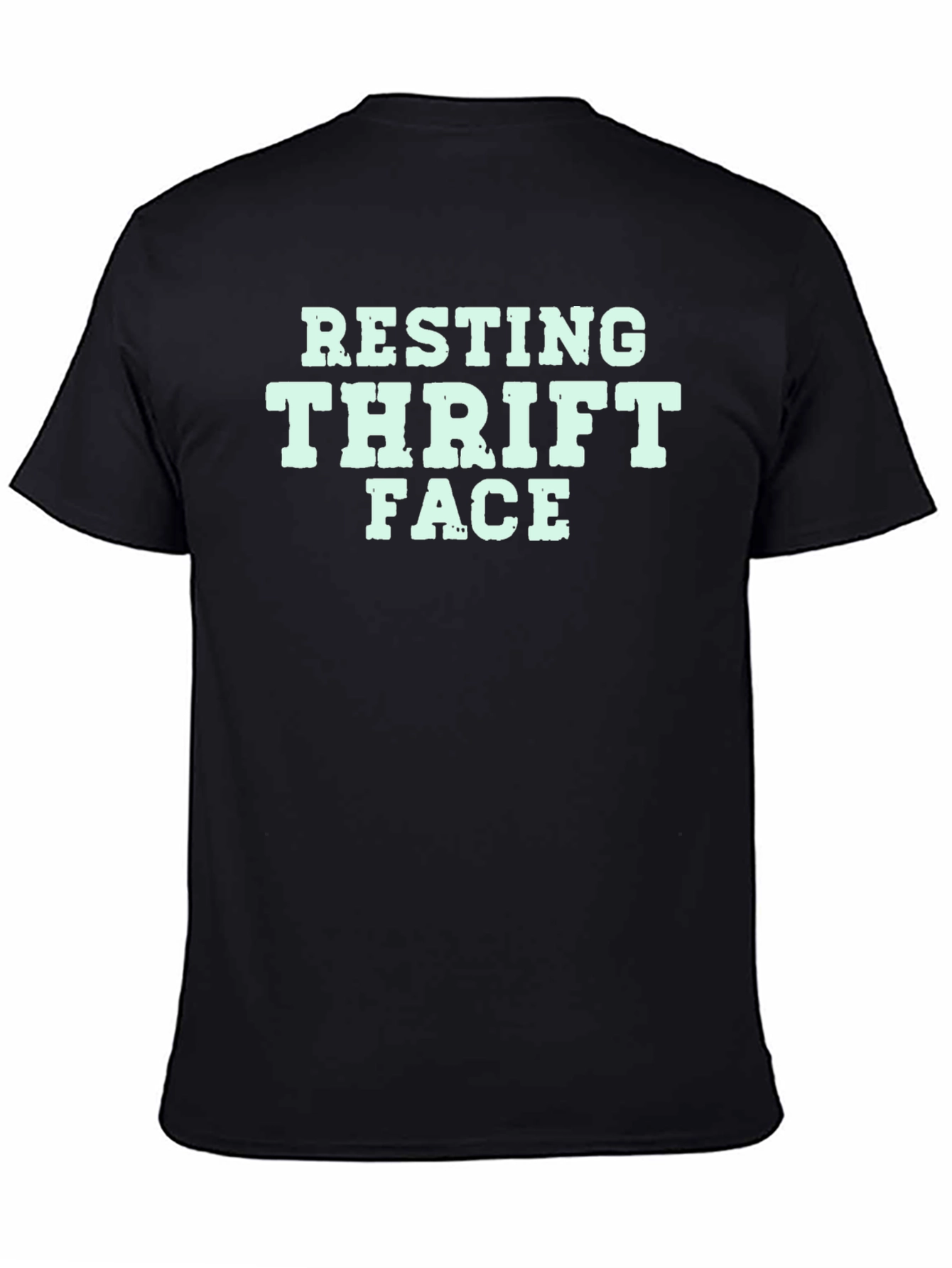 Black Resting Thrift Face Graphic T-Shirt view 4