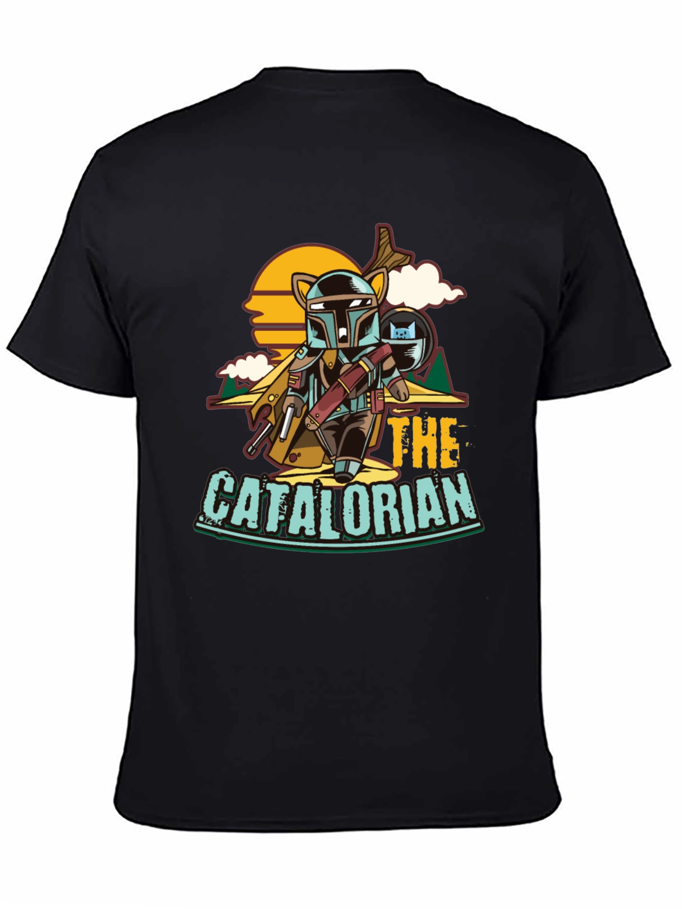 Black The Catalorian Funny T-Shirt view 4