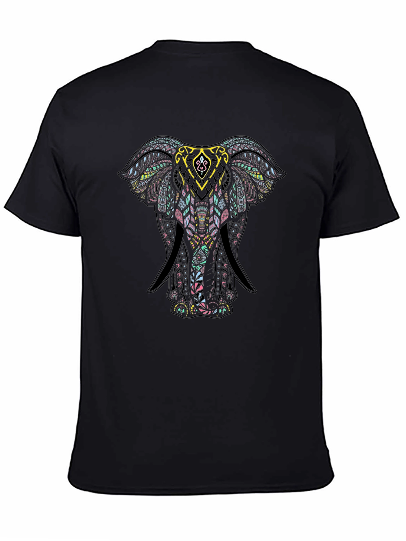 Black Elephant Mandala Graphic Tee view 4