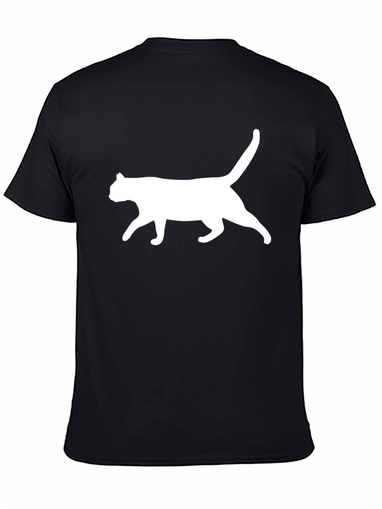 Black Cool Cat Graphic Black T-Shirt view 4
