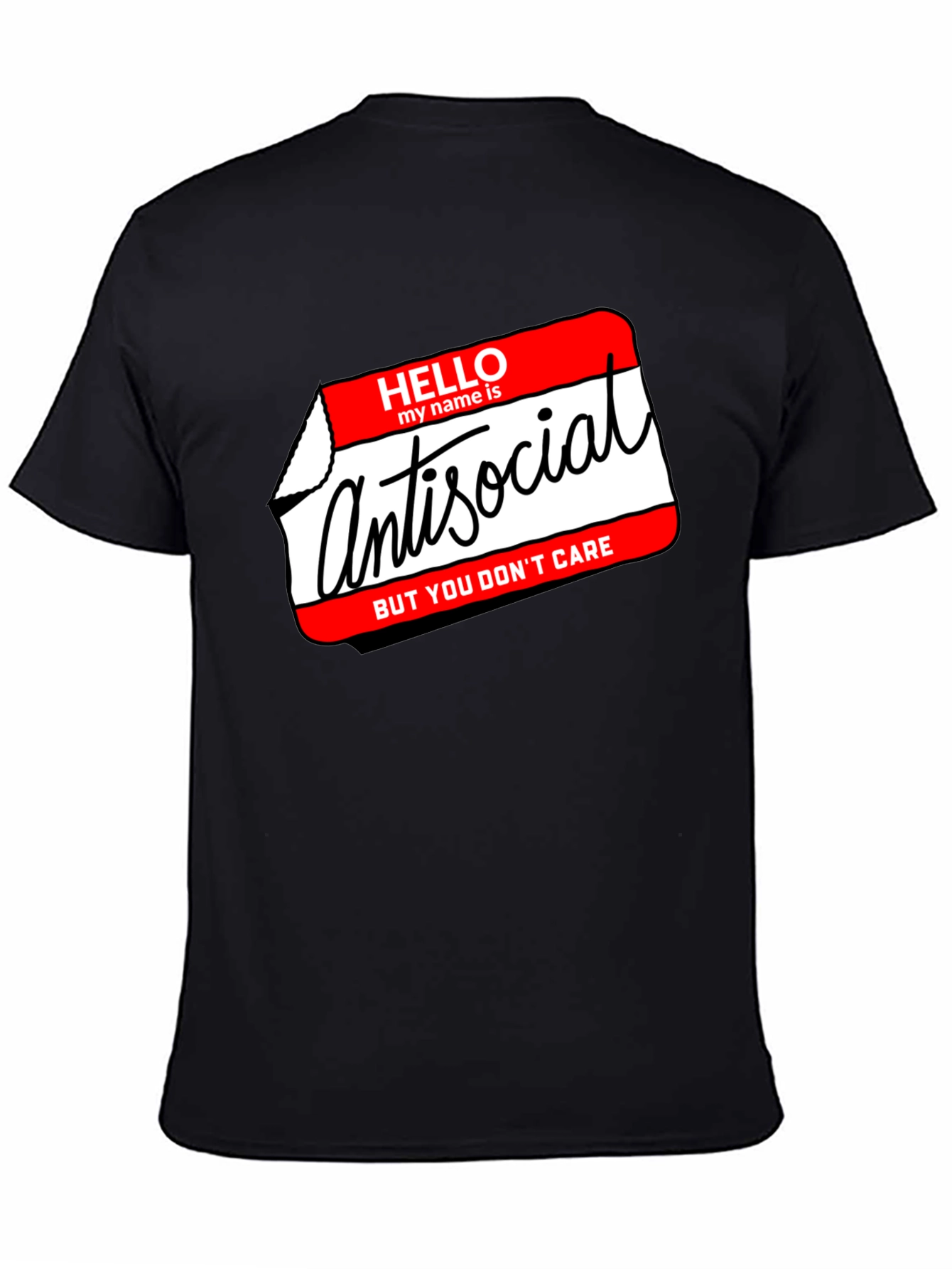 Black Antisocial Graphic T-Shirt - Hello My Name Is view 4