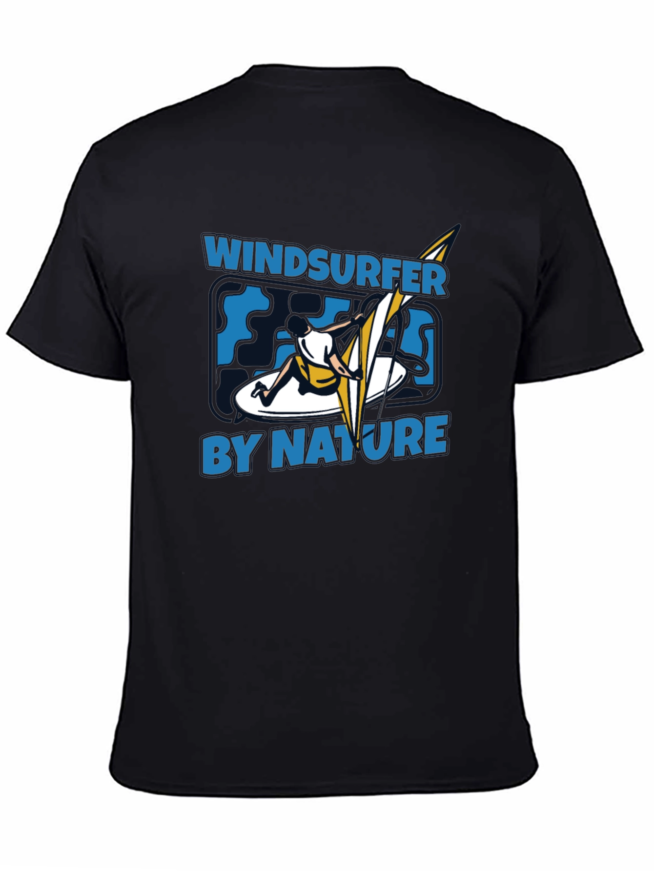 Black Windsurfer by Nature Graphic Black T-Shirt view 4