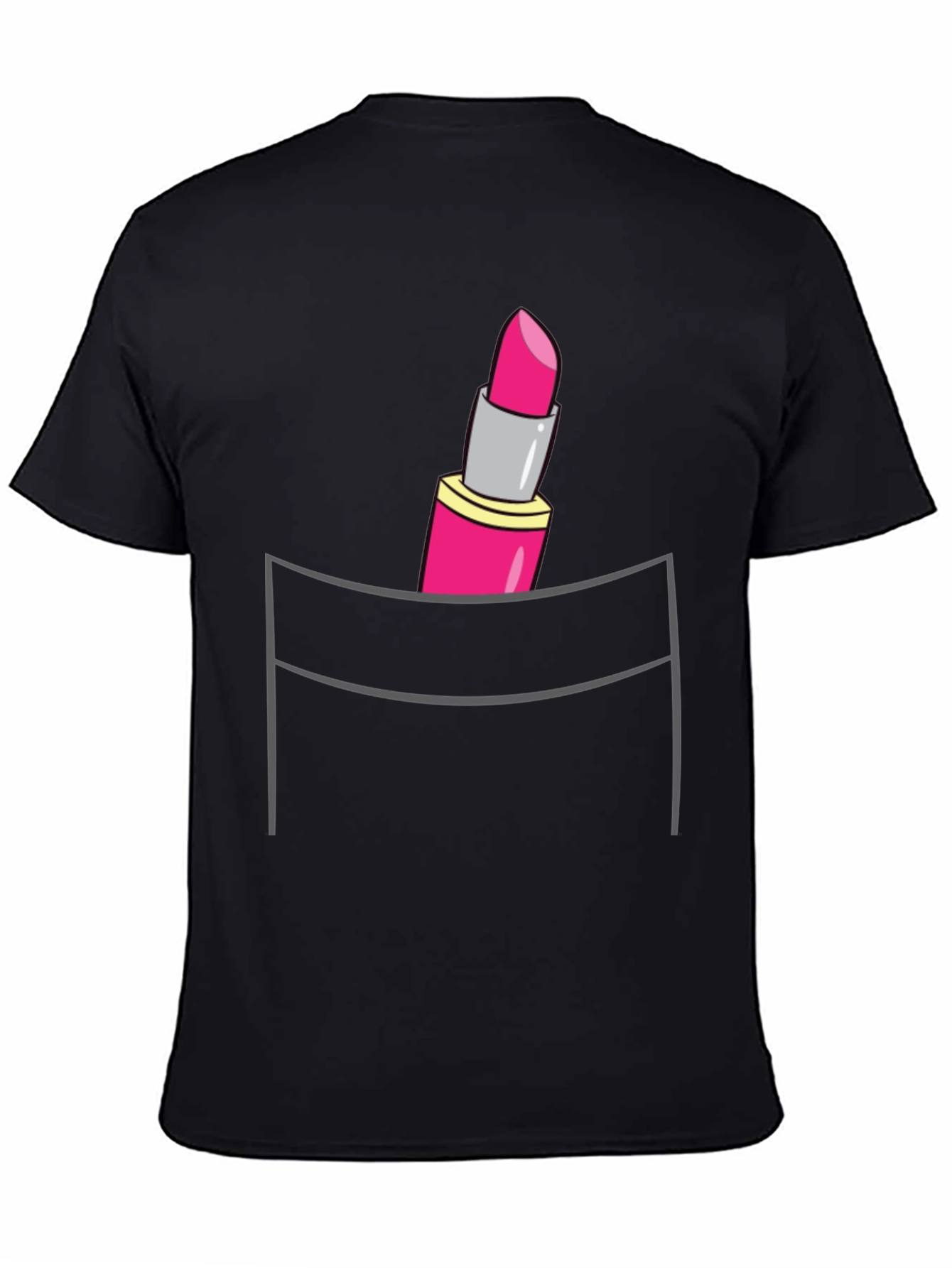 Black Lipstick Pocket T-Shirt - Trendy Graphic Tee view 4