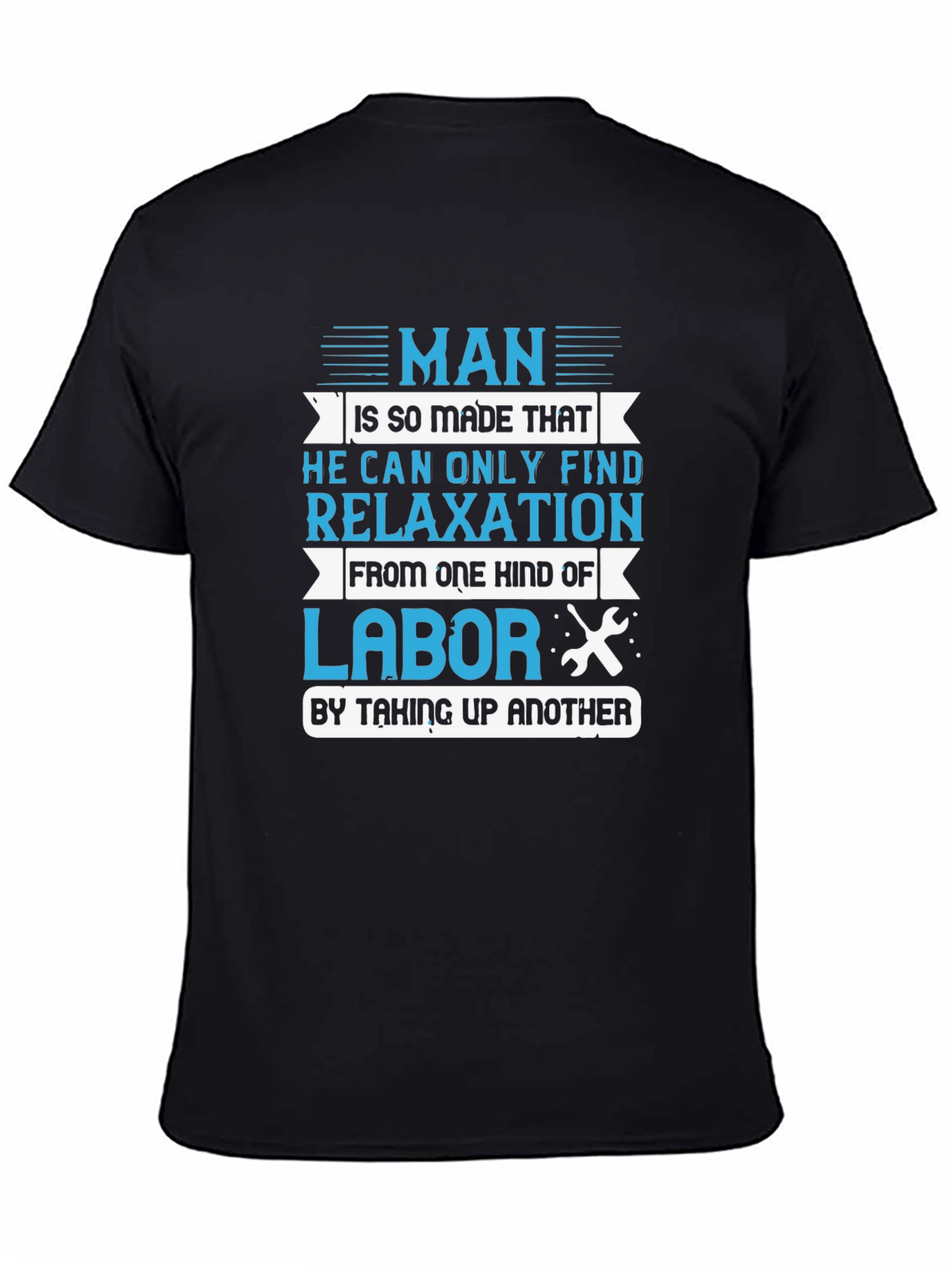 Black Man's Relaxation Labor Graphic T-Shirt view 4