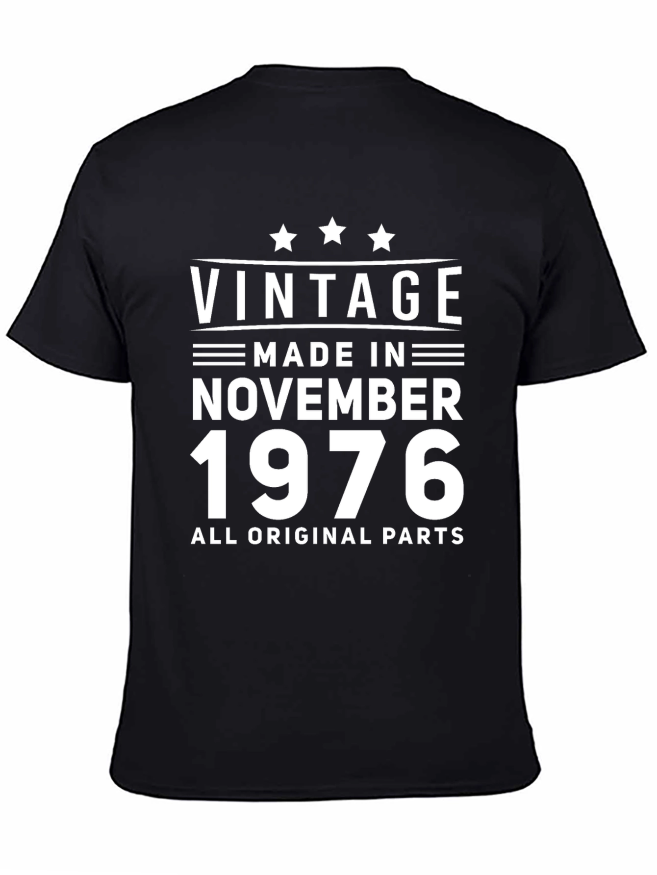 Black Vintage November 1976 T-Shirt view 4