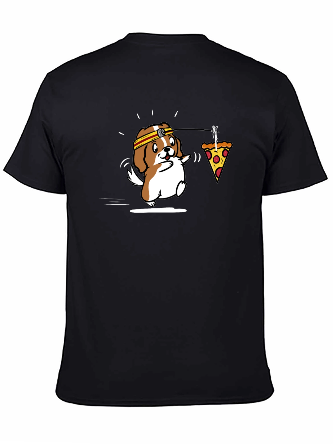 Black Dog Pizza Headband T-Shirt view 4