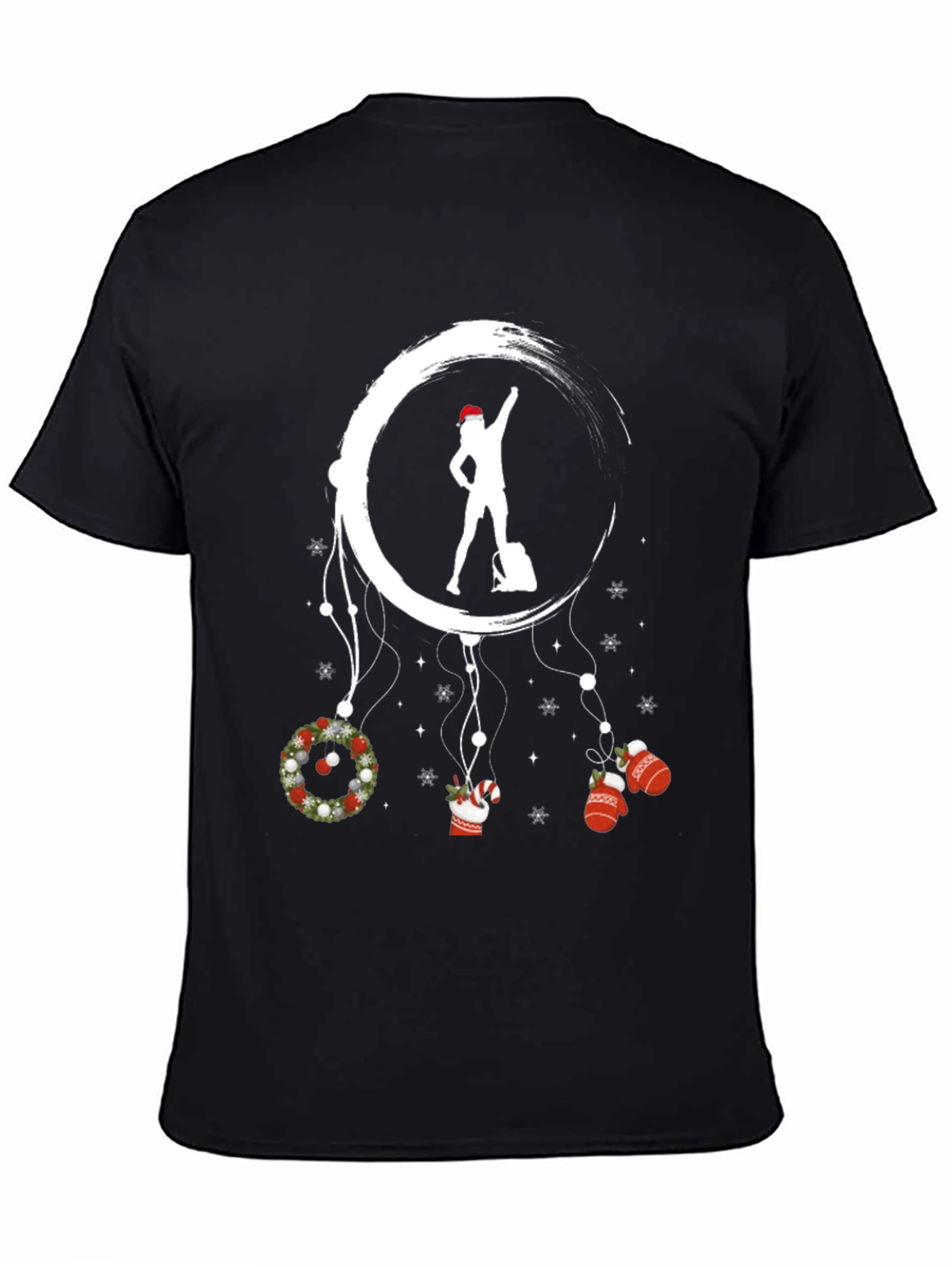 Black Holiday Dream Catcher Graphic T-Shirt view 4