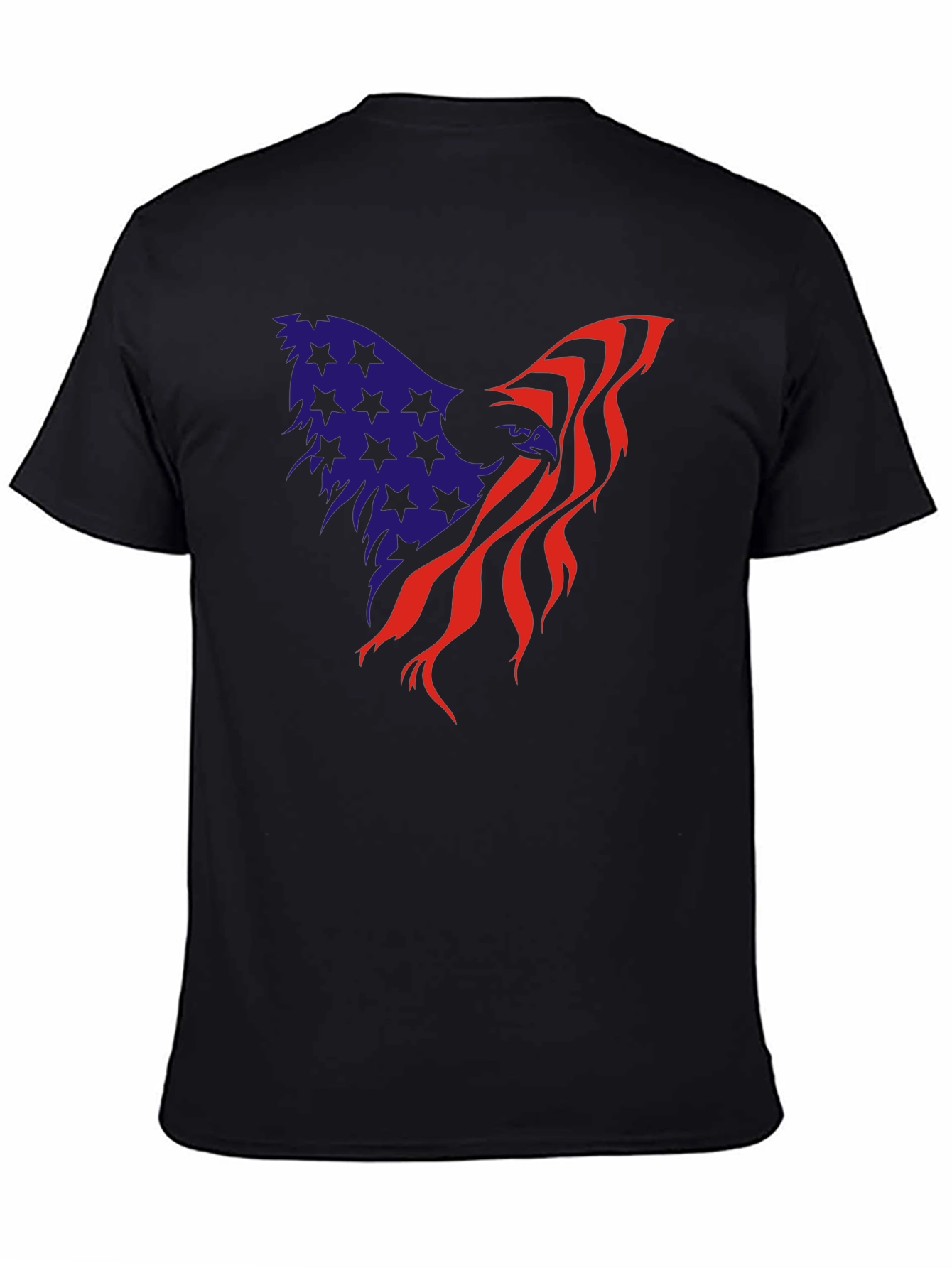 Black American Flag Eagle Graphic Tee - Patriot T-Shirt view 4