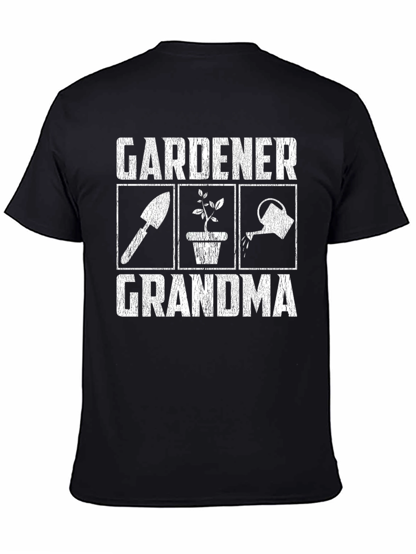 Black Gardener Grandma Graphic Tee - Black view 4