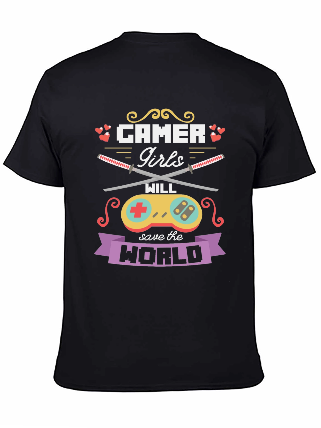 Black Gamer Girls Will Save the World T-Shirt view 4