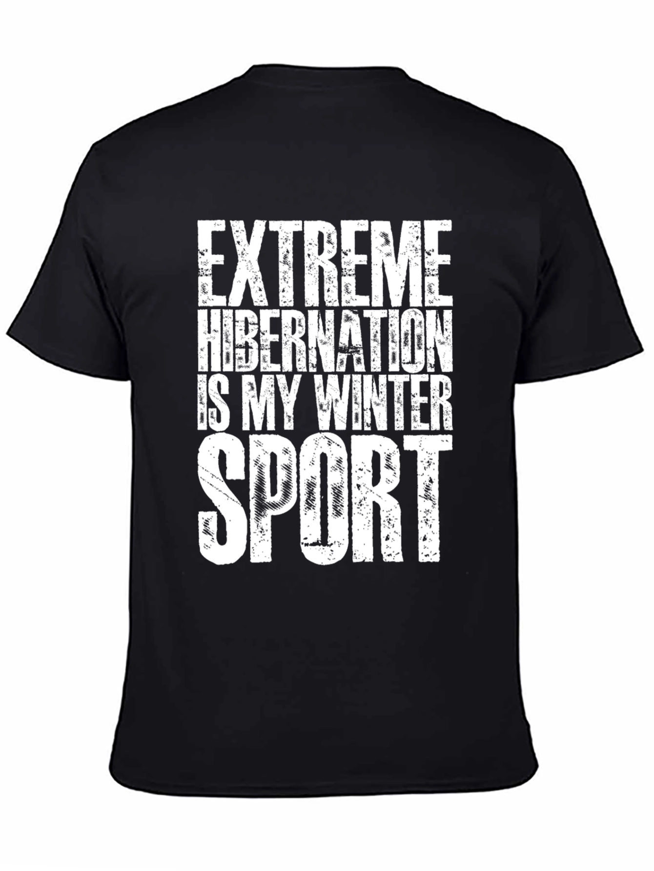 Black Extreme Hibernation Winter Sport Black T-Shirt view 4