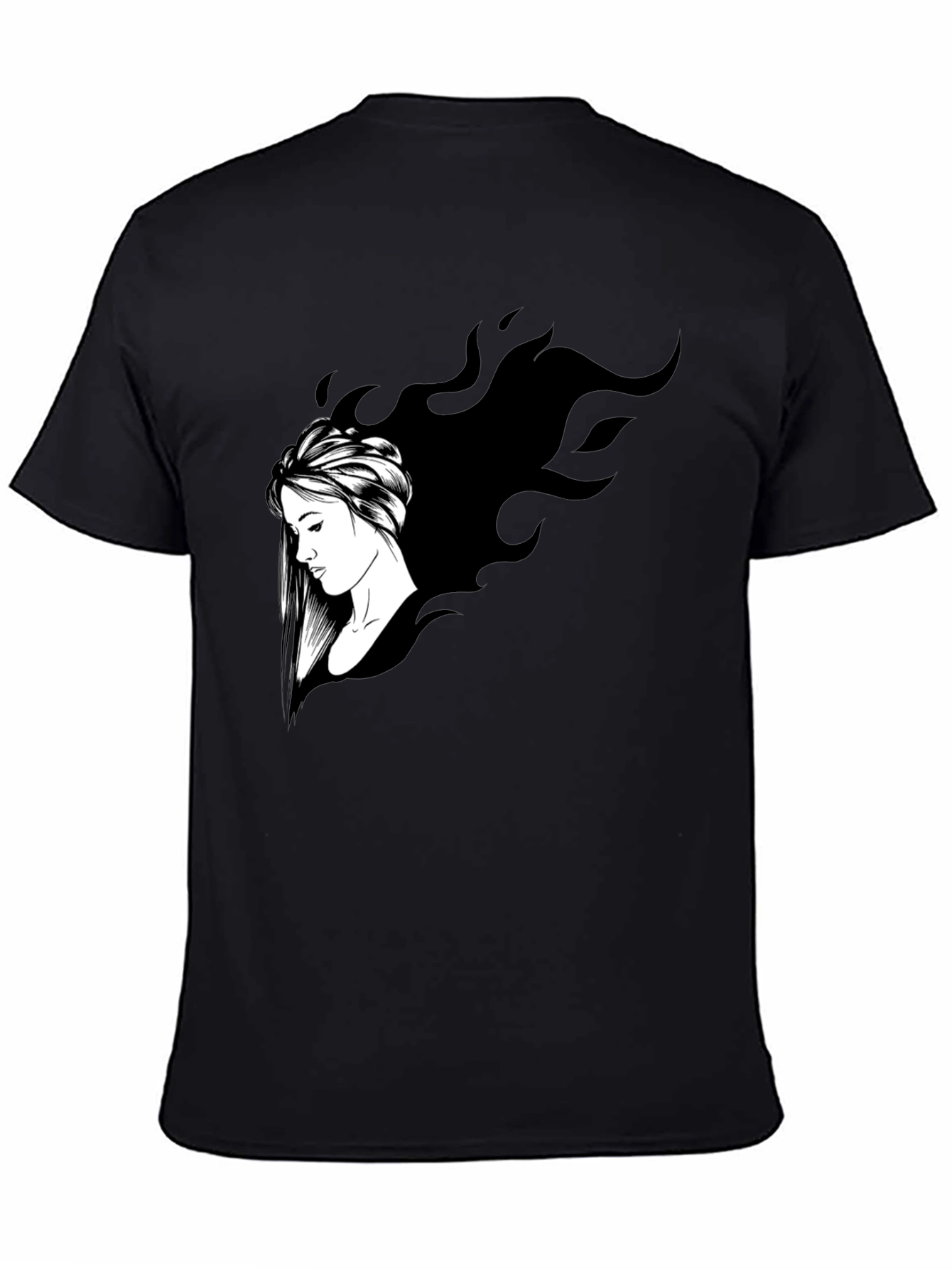 Black Stylish Black Graphic T-Shirt - Woman Design view 4