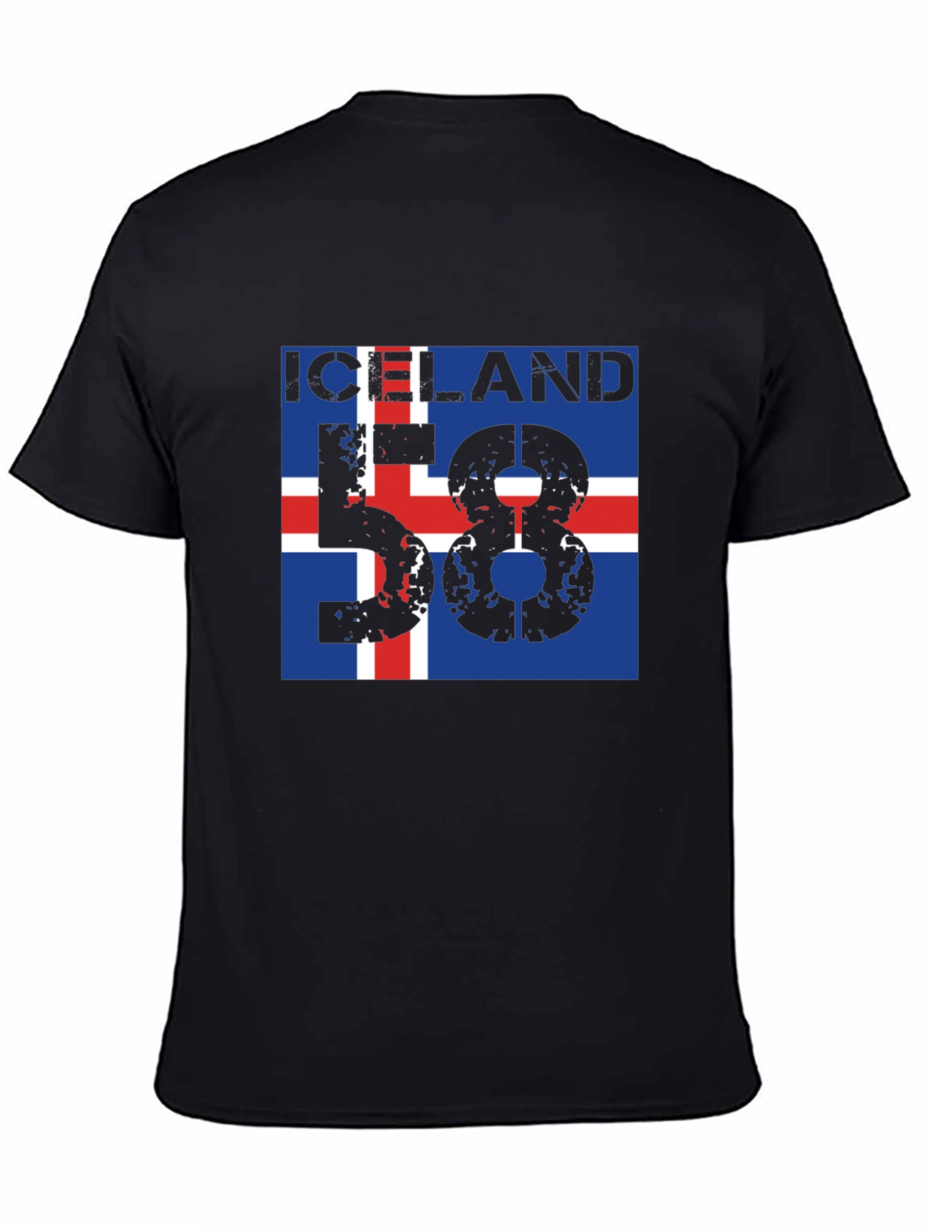 Iceland Flag Graphic T-Shirt - Black - 4