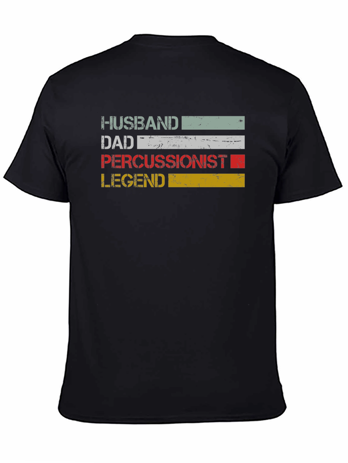 Black Husband Dad Percussionist Legend T-Shirt view 4