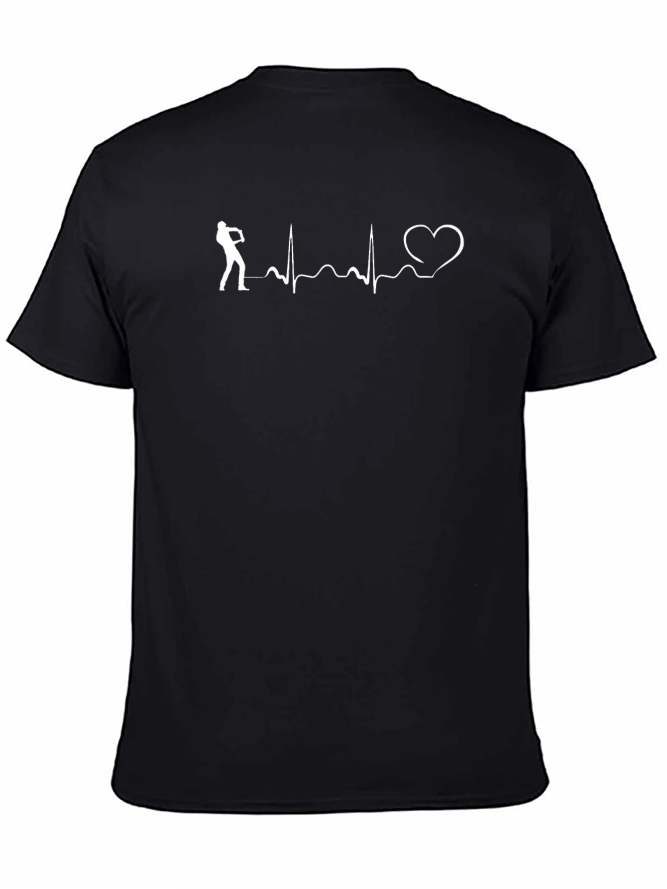 Black Saxophone Heartbeat T-Shirt view 4