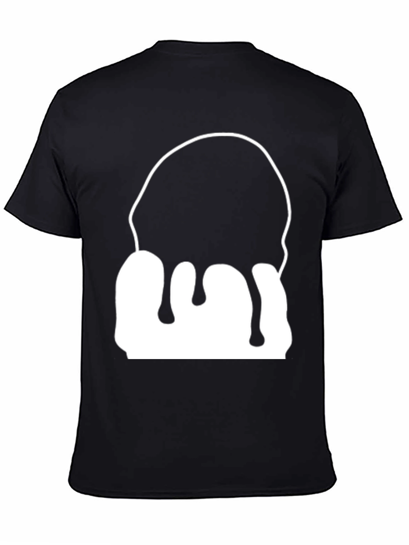 Black Abstract Drip Graphic T-Shirt - Modern Art Tee view 4