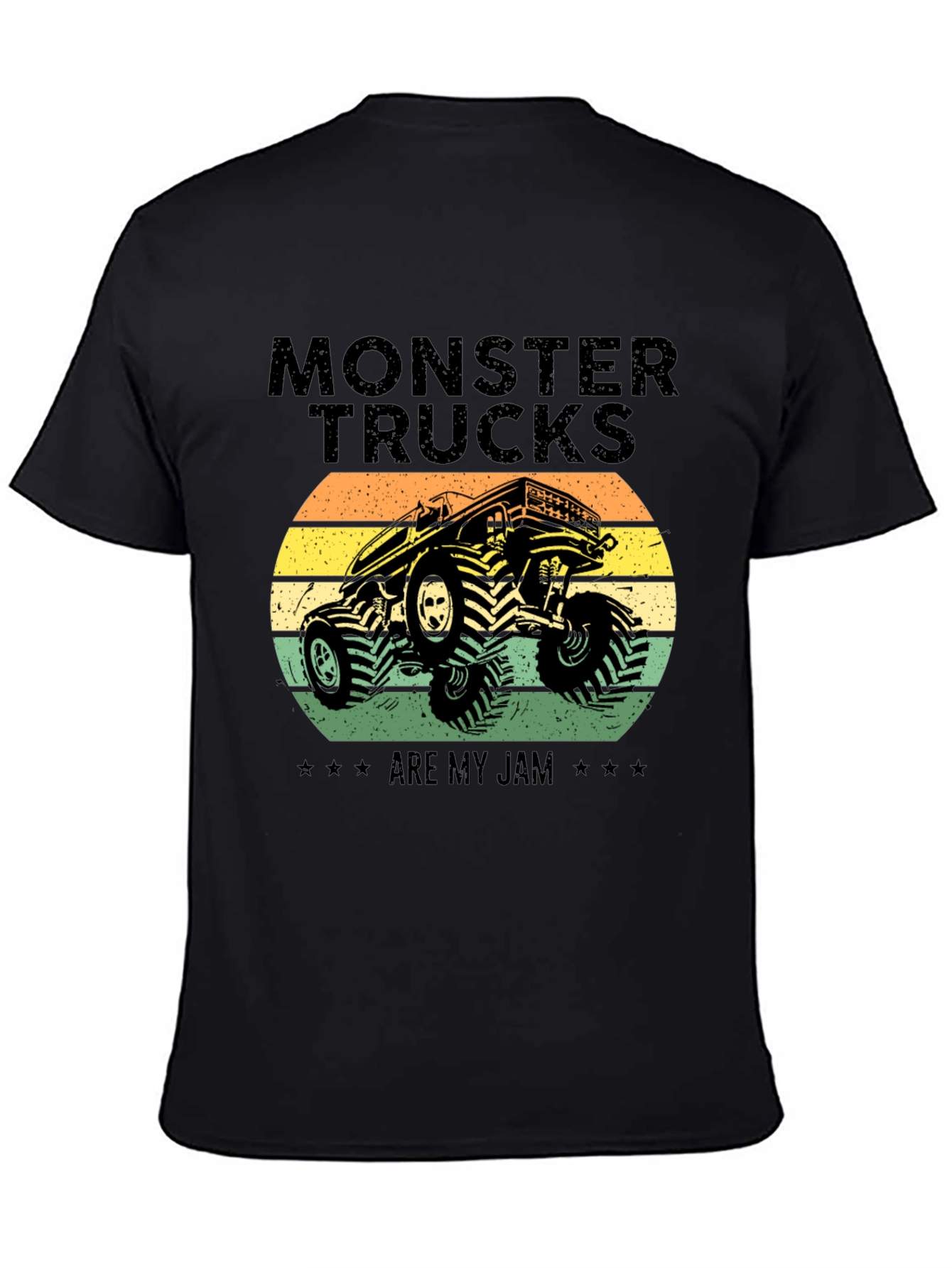 Black Monster Trucks Are My Jam T-Shirt view 4