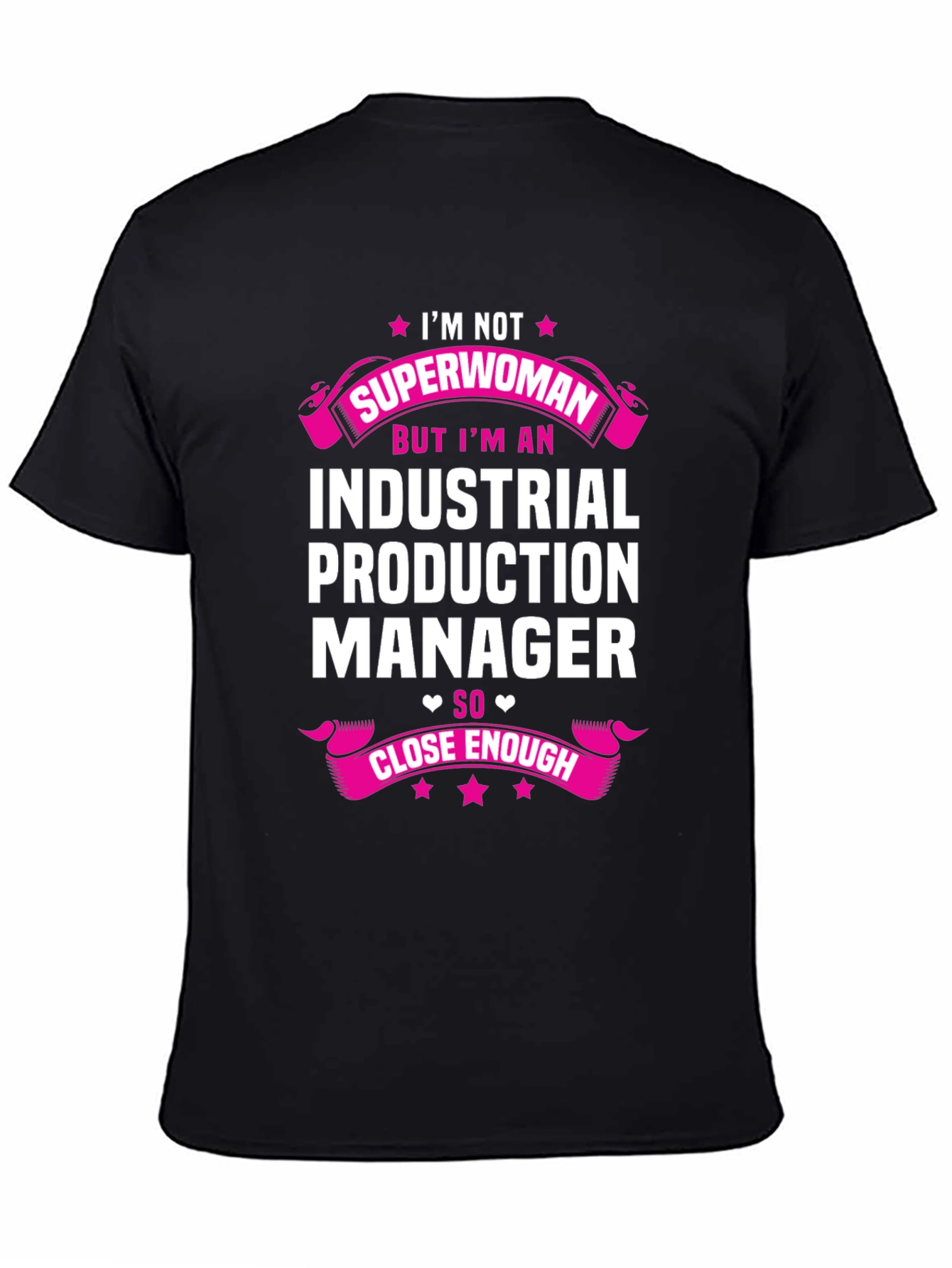 Black Industrial Production Manager T-Shirt view 4